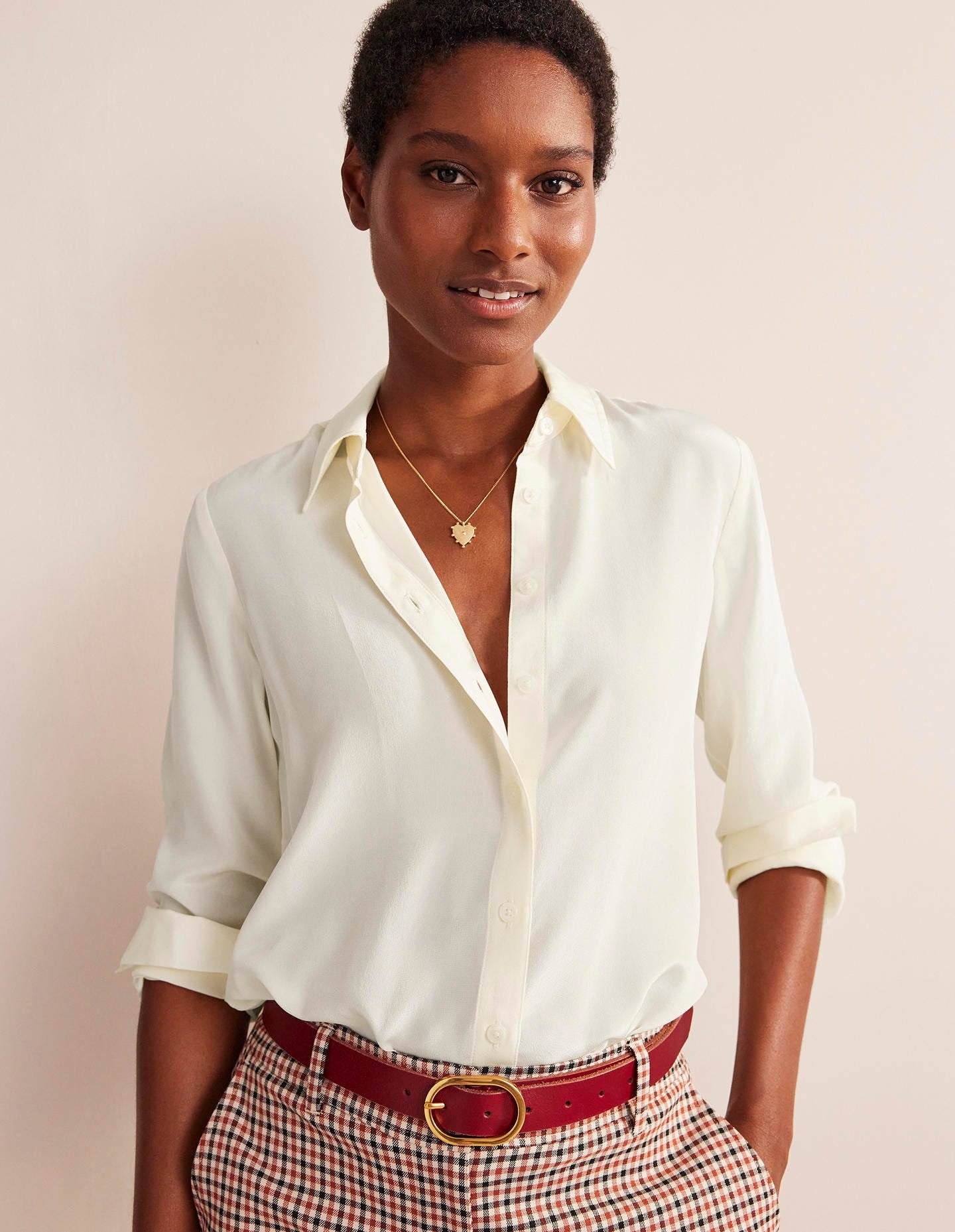 Sienna Silk Shirt-Ivory - Image 1