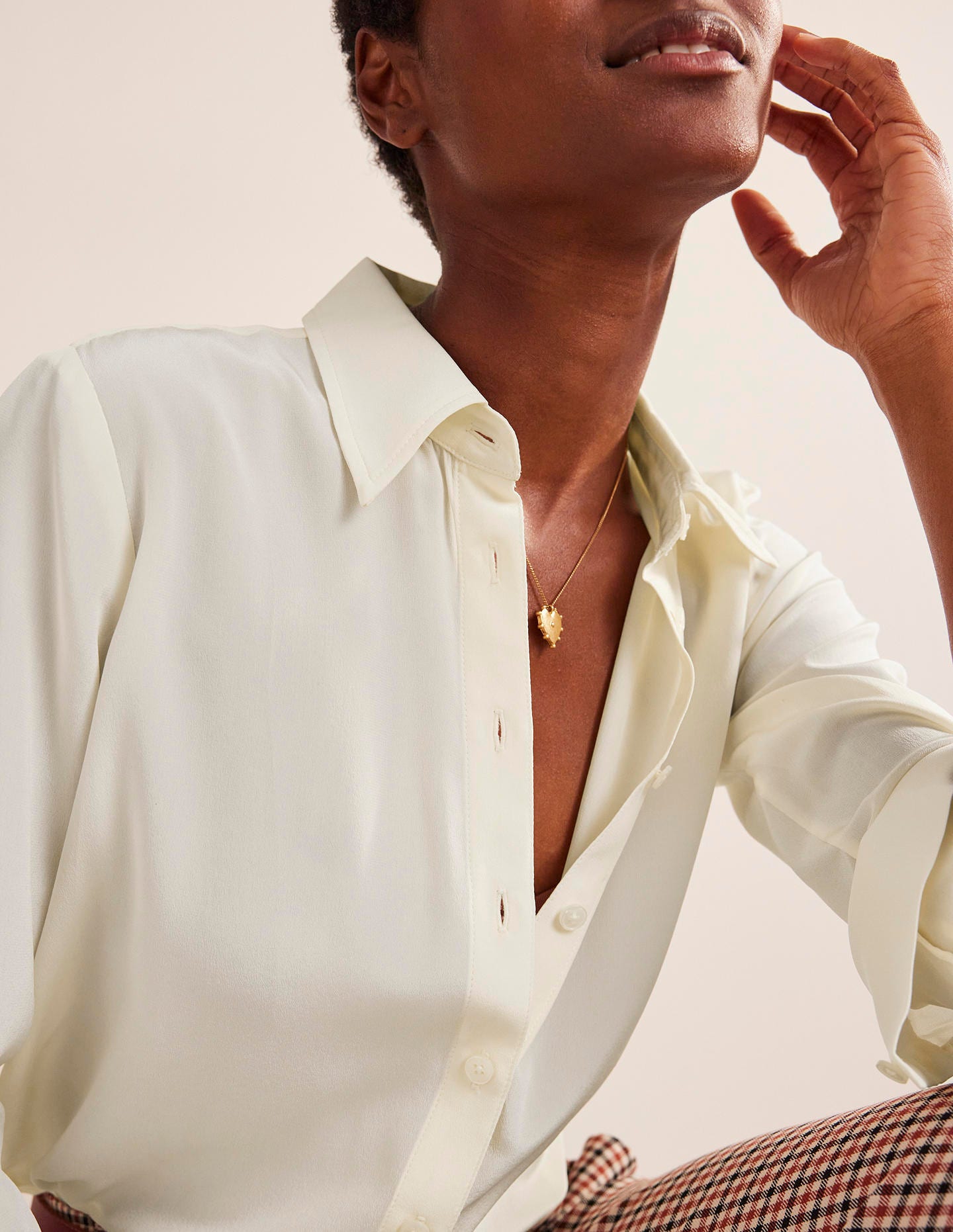 Sienna Silk Shirt-Ivory - Image 2
