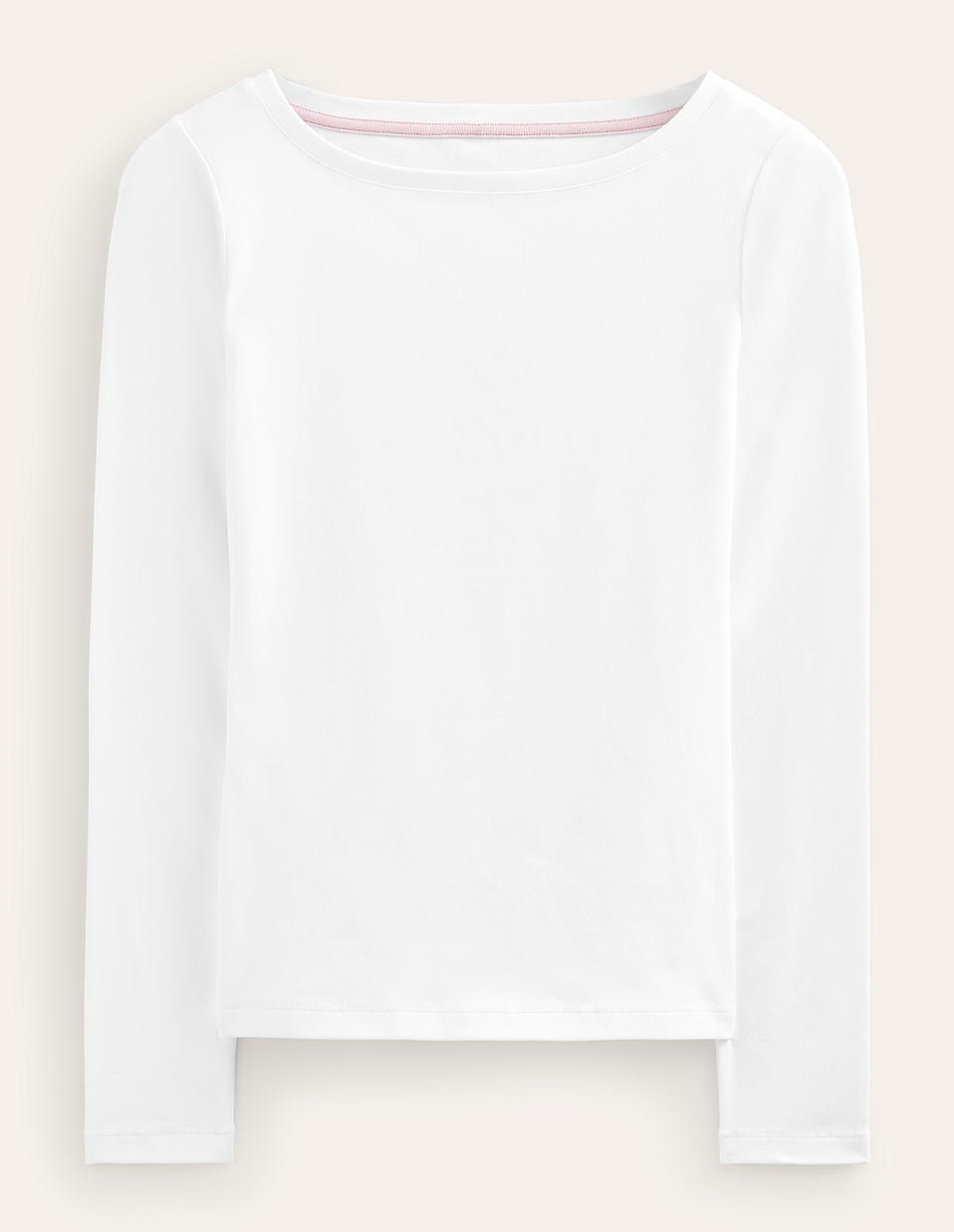 Essential Boat-Neck Jersey Top-White-5