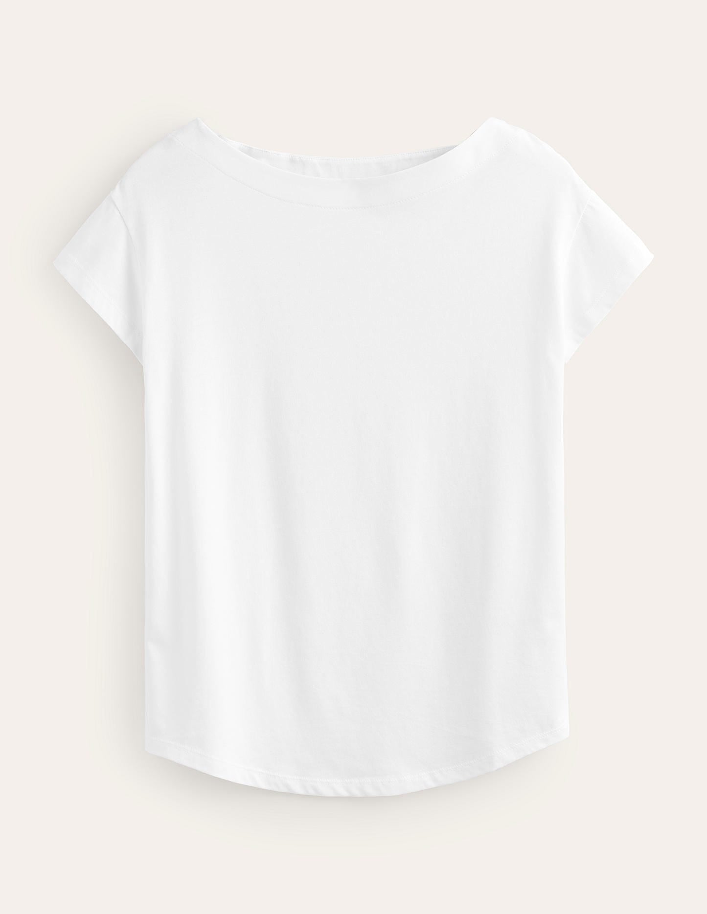 Supersoft Boat Neck T-Shirt-White