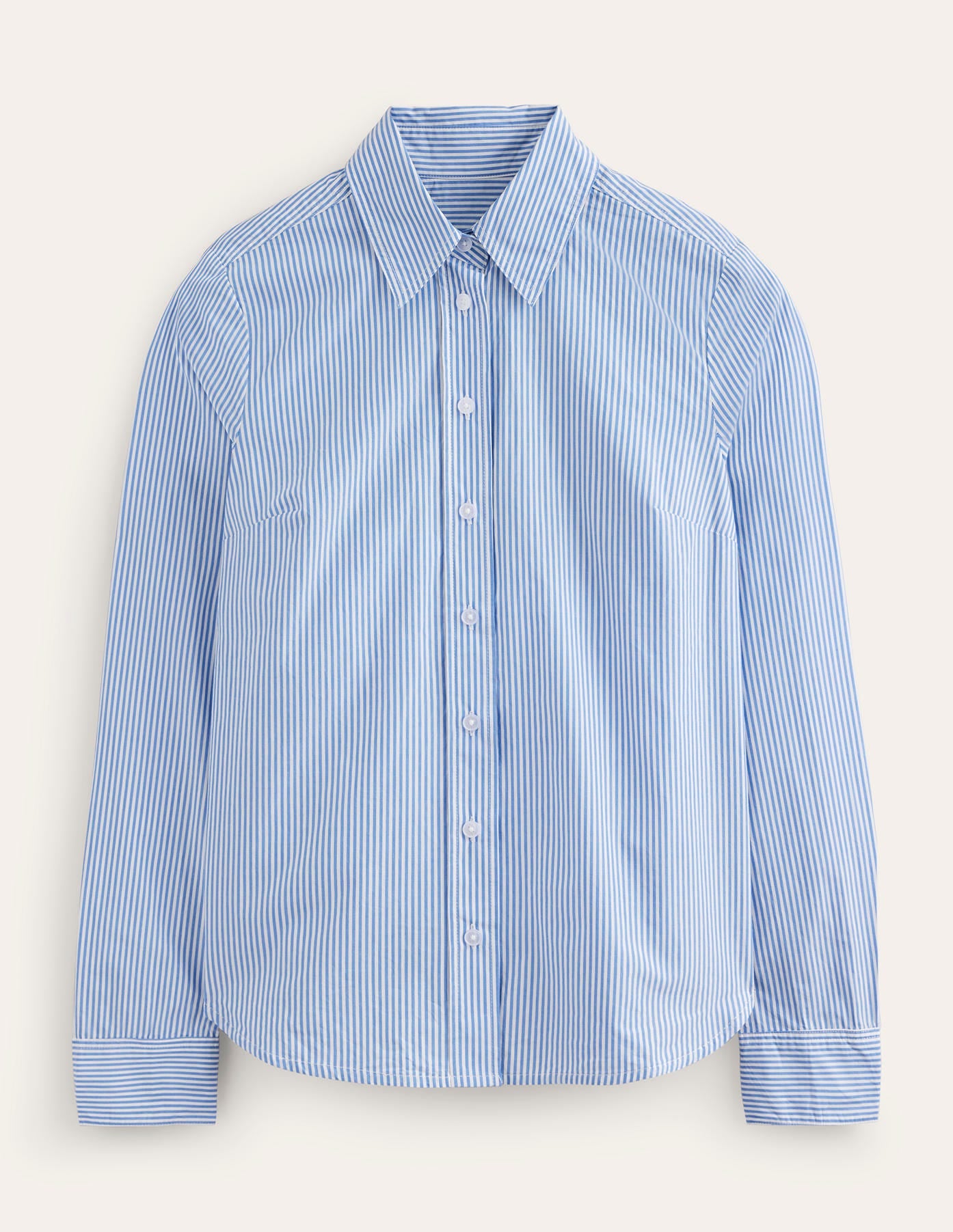 Sienna Cotton Shirt-Bright Blue Fine Stripe - Image 6