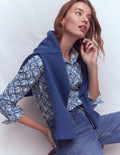 Sienna Cotton Shirt-Denim Blue, Petal Terrace