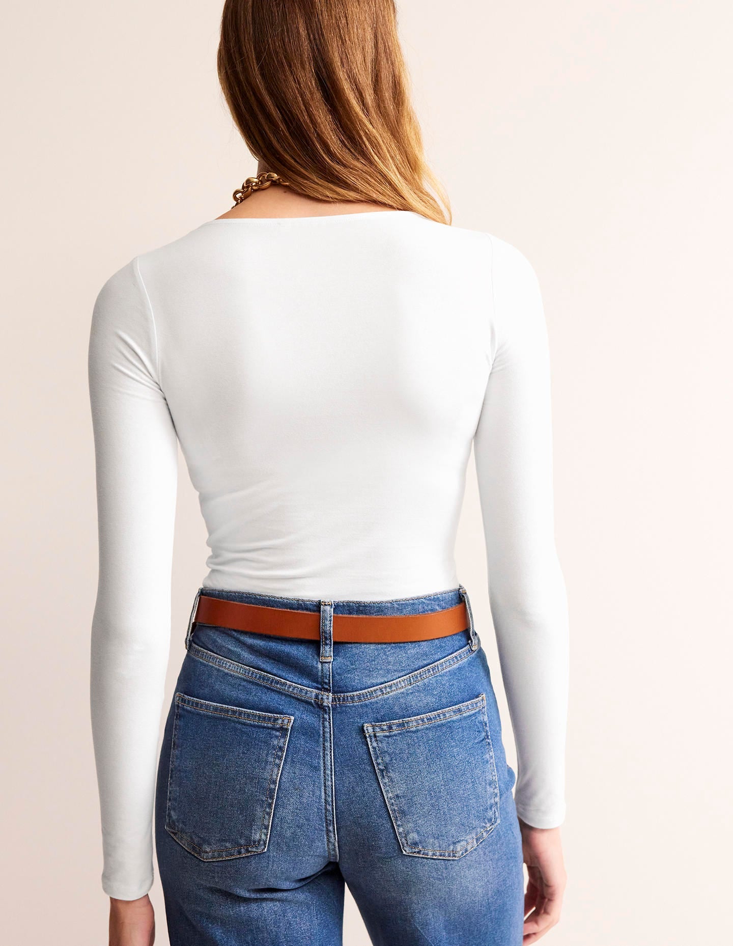 Double Layer Scoop Long Sleeve-White-3