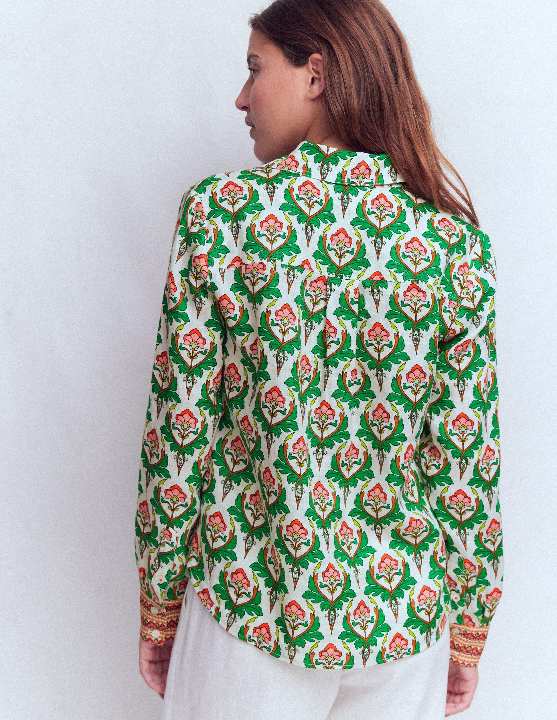 Sienna Linen Shirt-Multi, Ornamental Stamp-3