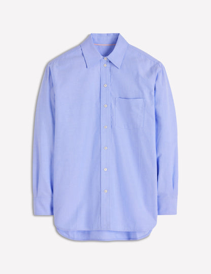 Sadie Relaxed Cotton Shirt-Blue Oxford-7