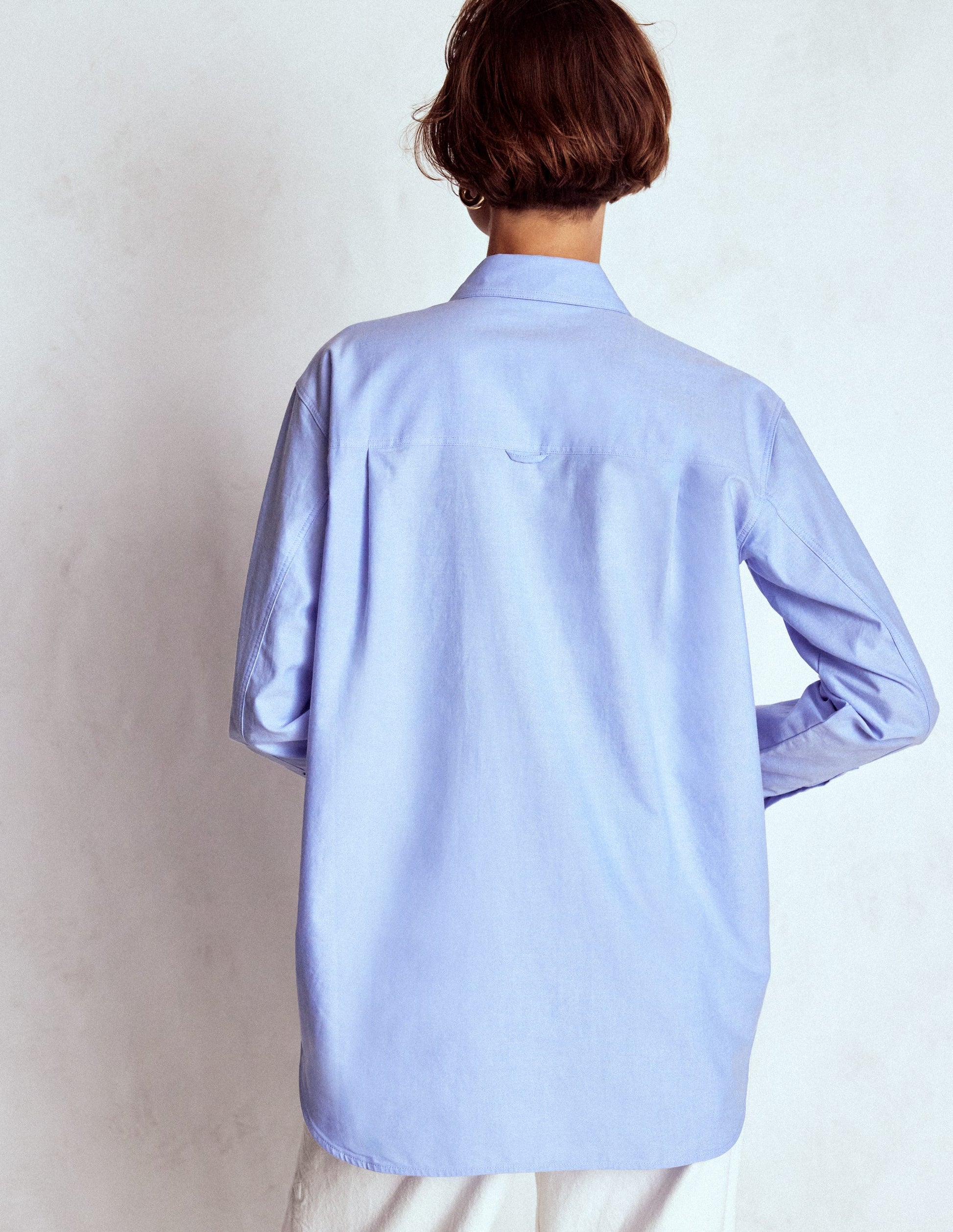 Sadie Relaxed Cotton Shirt-Blue Oxford-4