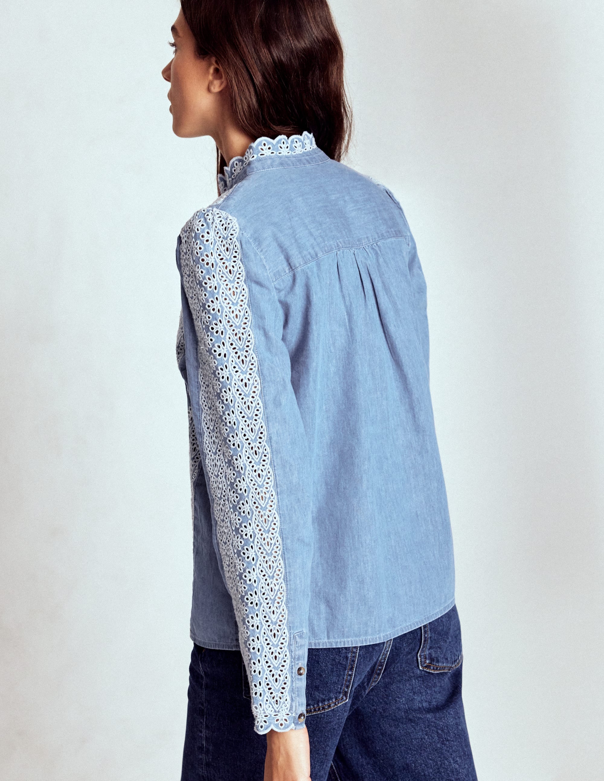 Savannah Broderie Top-Chambray - Image 3