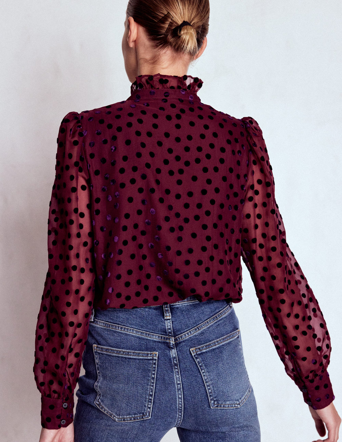 Sasha Devore Velvet Top-Deep Wisteria Spot - Image 3