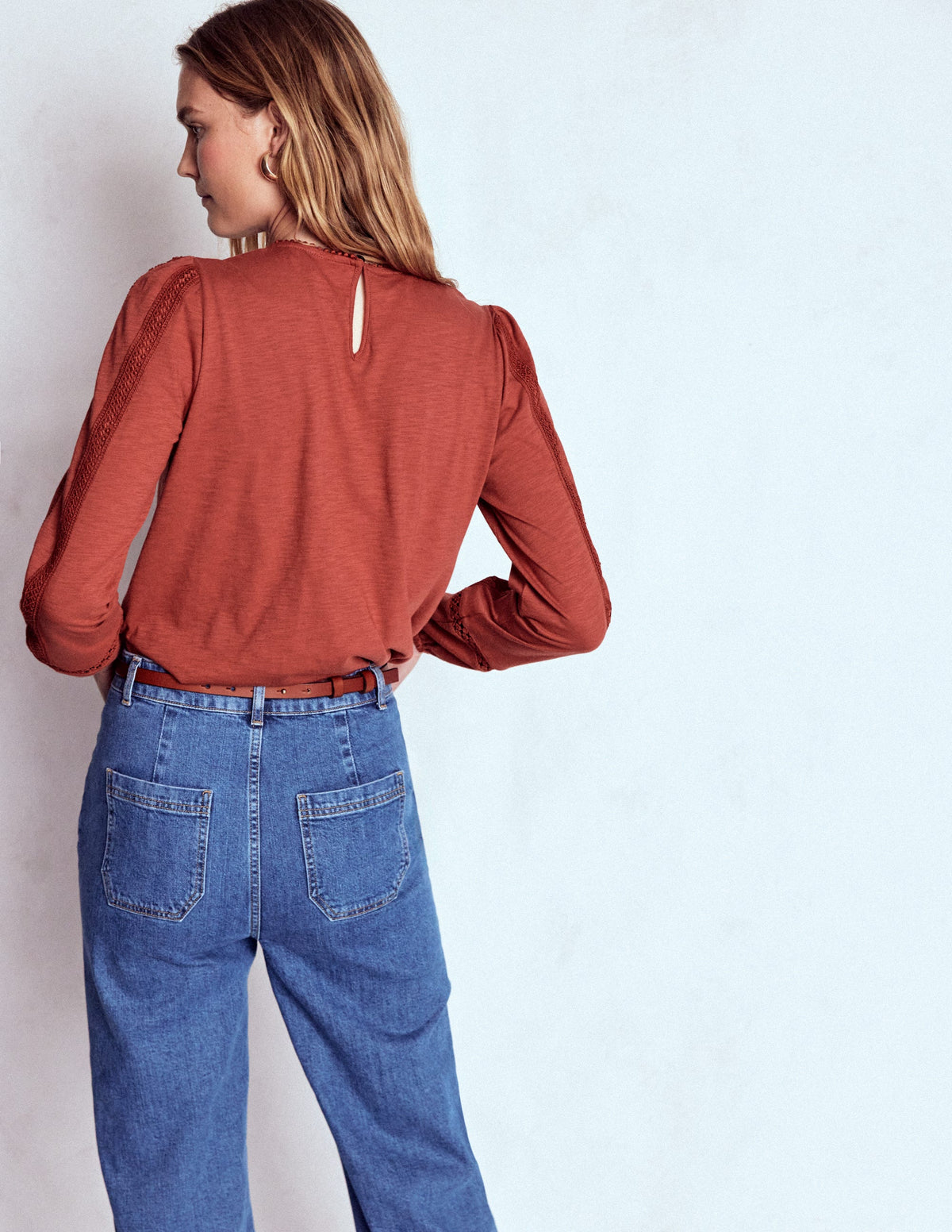 Imi Jersey Trim Top-Barn Red - Image 3