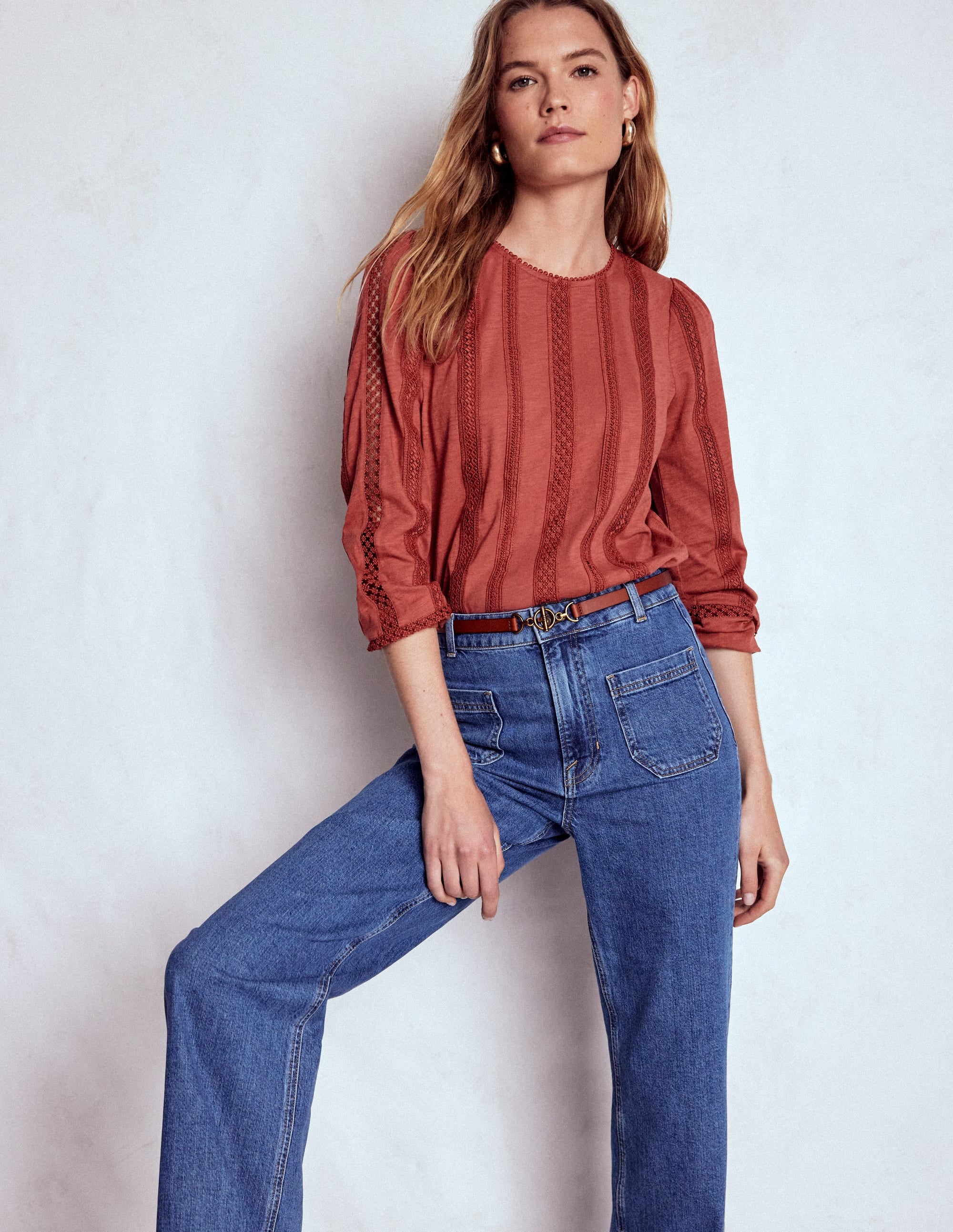 Imi Jersey Trim Top-Barn Red - Image 4