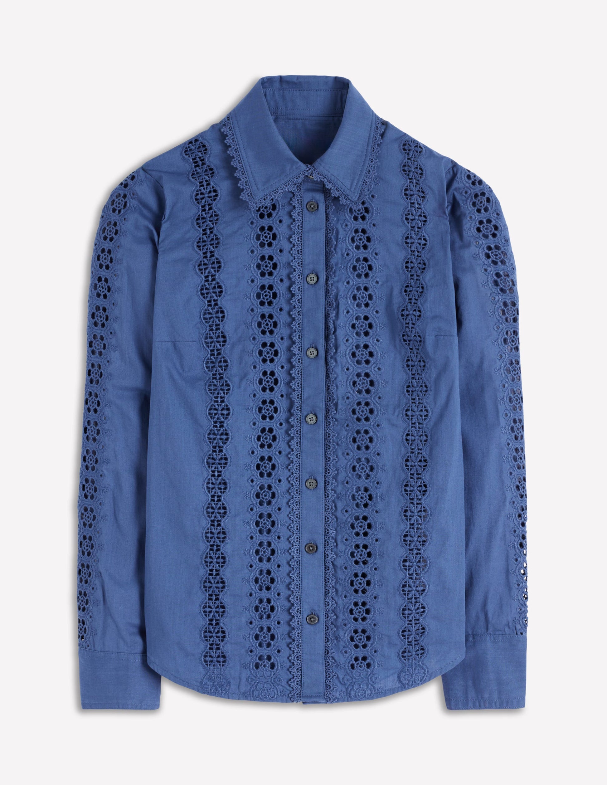 Sienna Broderie Detail Shirt-Denim Blue-7