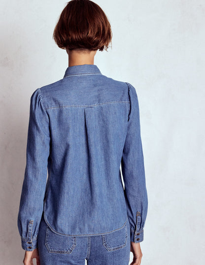 Cara Denim Shirt-Mid Vintage-3