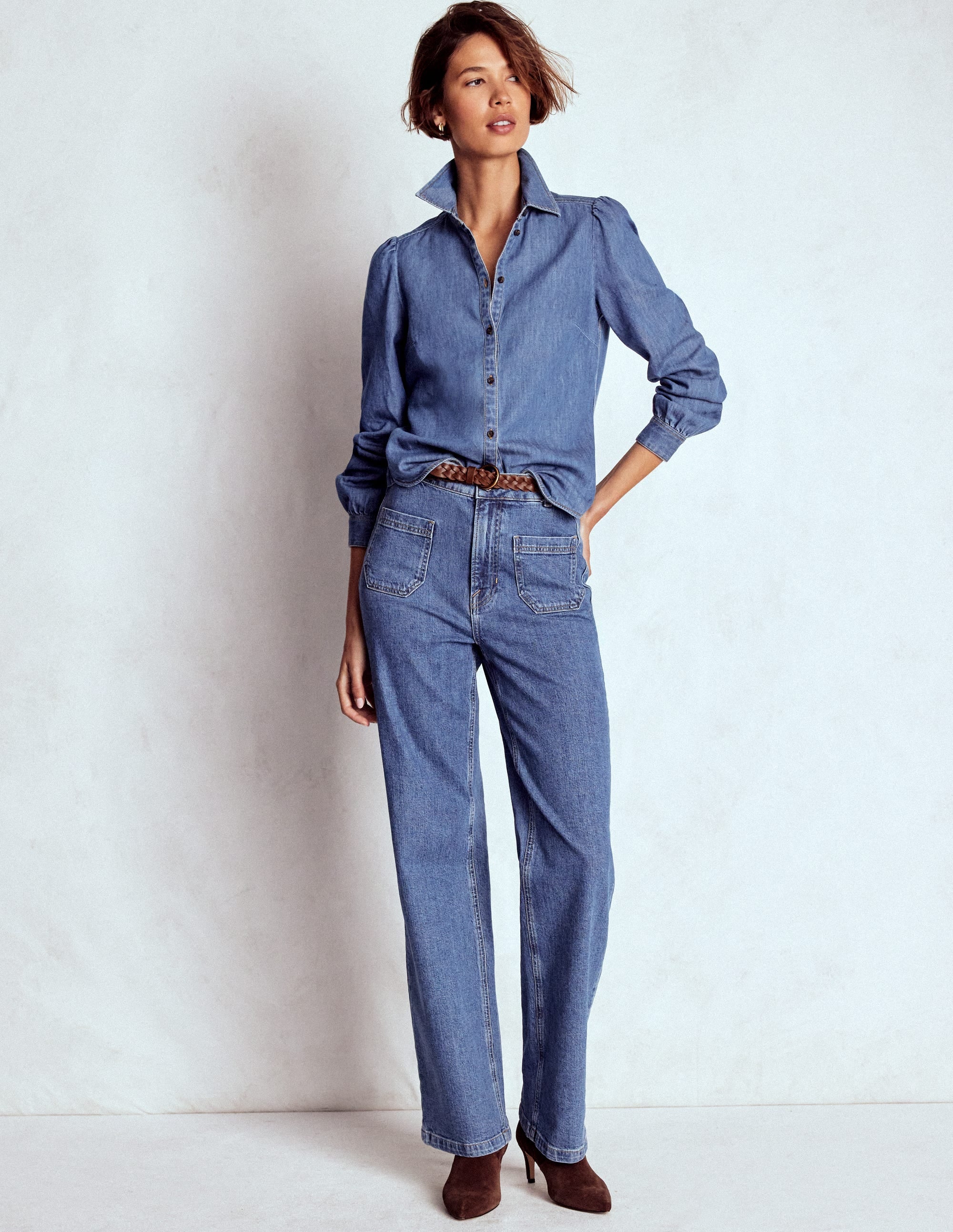 Cara Denim Shirt-Mid Vintage - Image 4