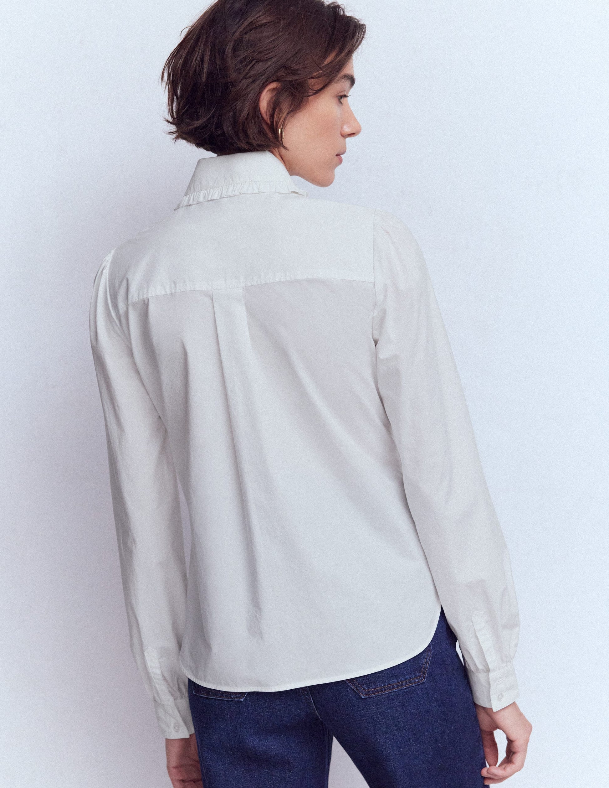 Cara Cotton Shirt-White Ruffle-3