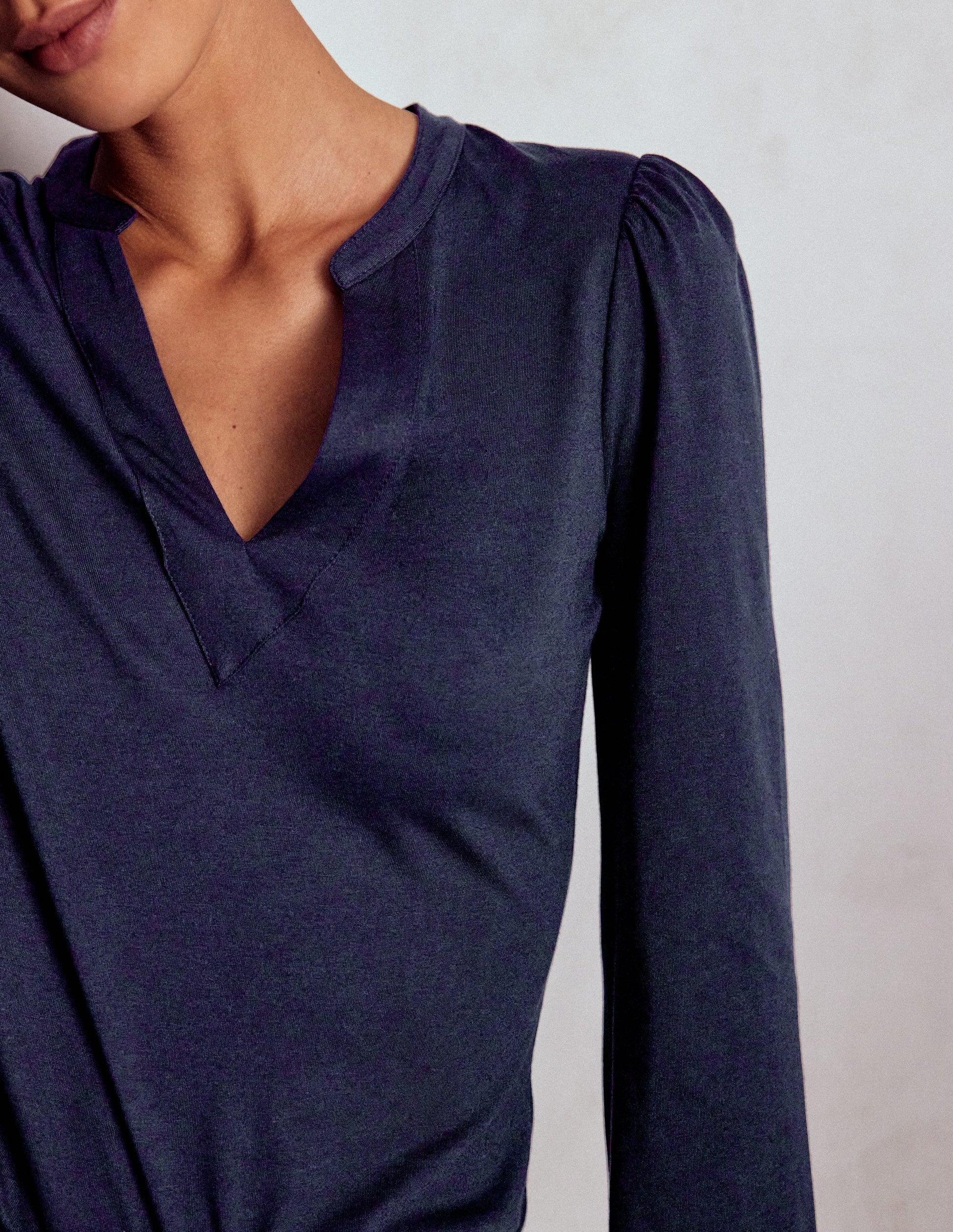Supersoft Notch Top-Navy-2