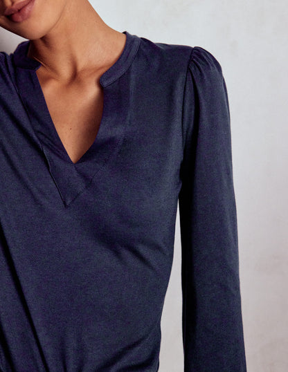 Supersoft Notch Top-Navy-2