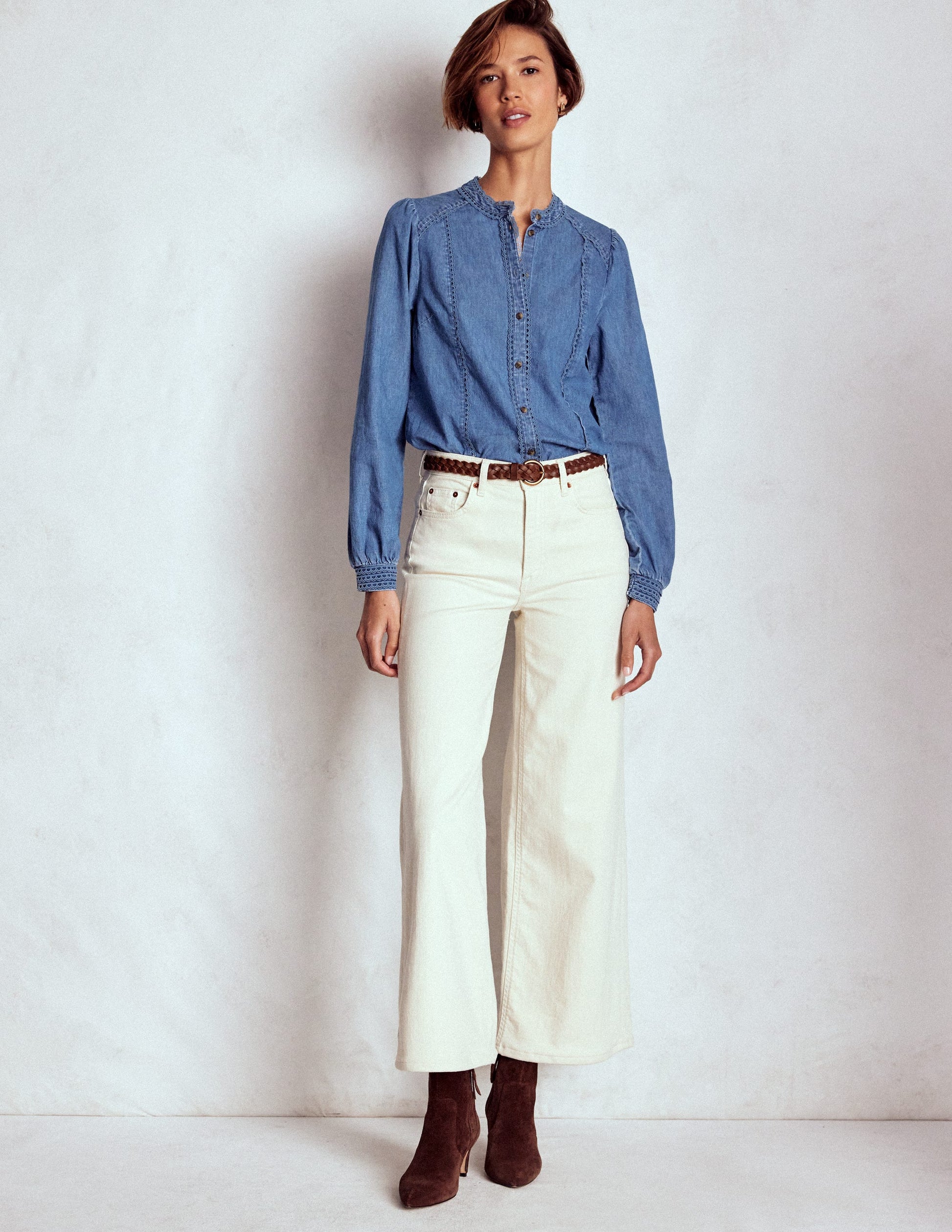 Rhea Trim Insert Denim Top-Light Vintage-6