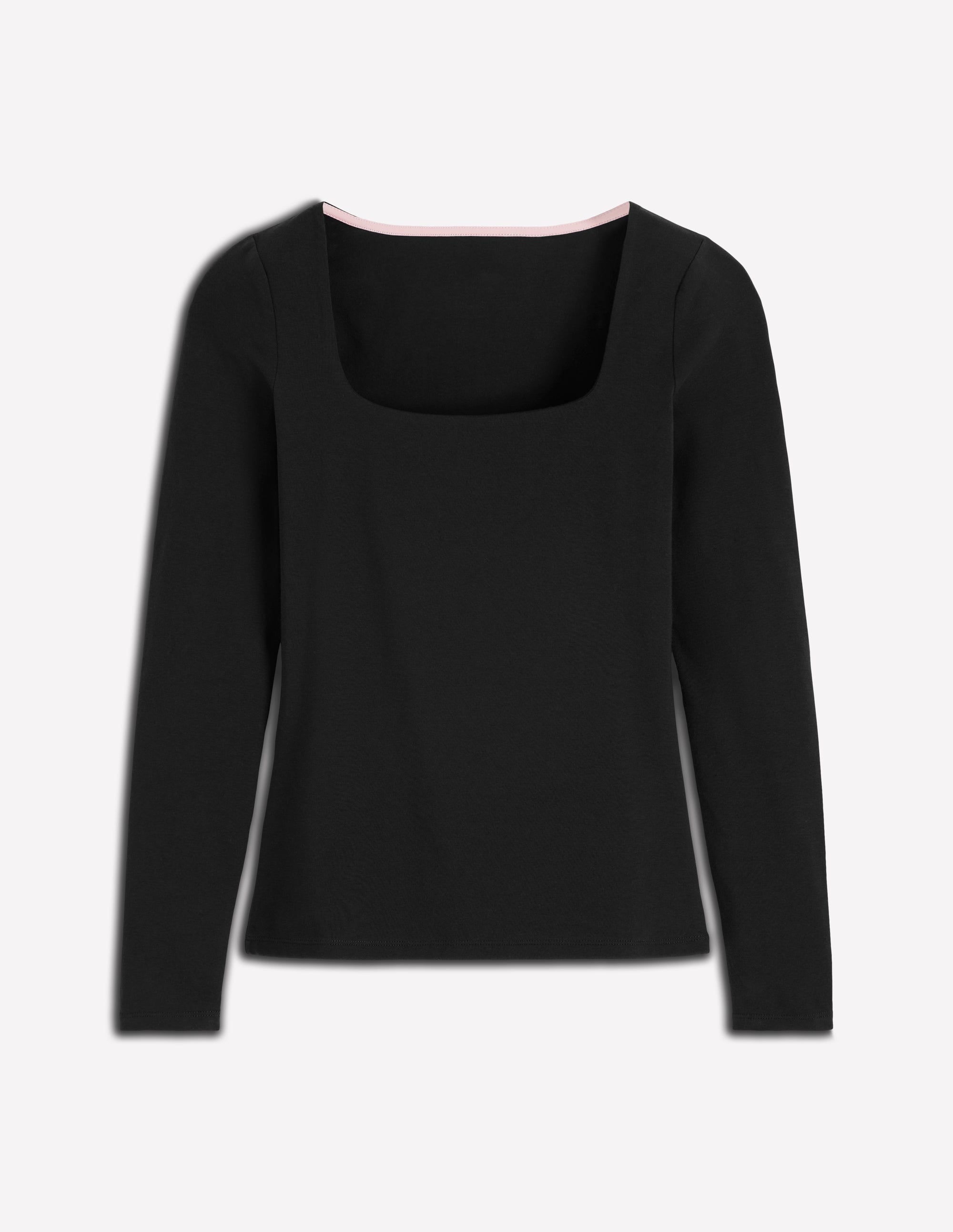 Double Layer Square Neck Top-Black - Image 6