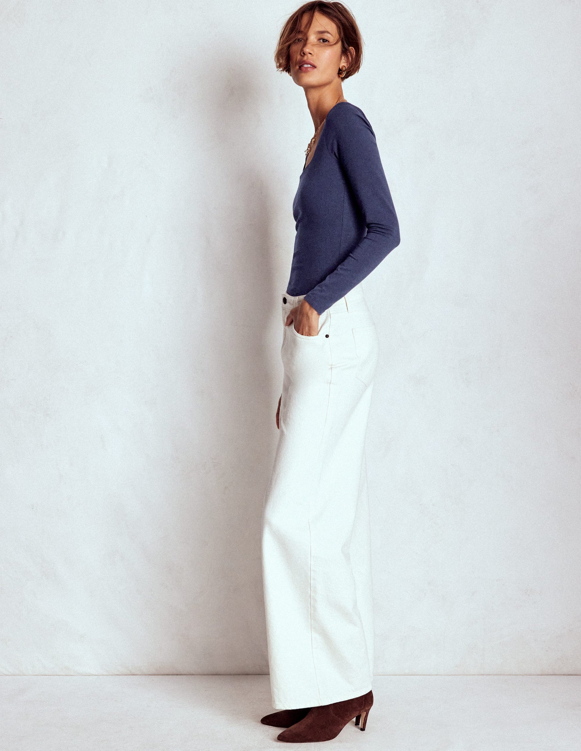 Double Layer Square Neck Top-Navy-4