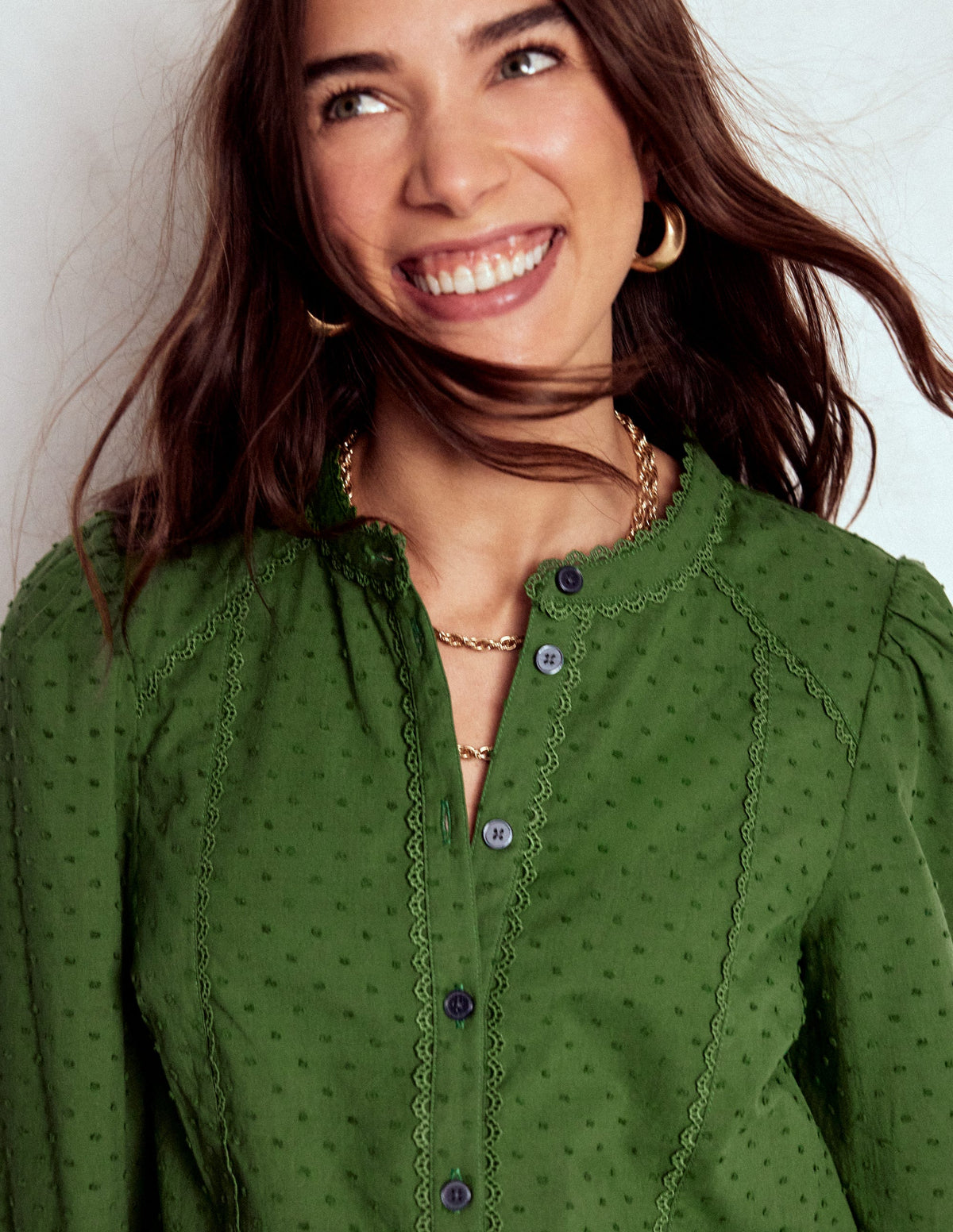 Rhea Cotton Dobby Top-Promenade Green - Image 2