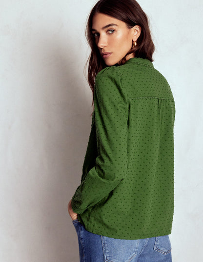 Rhea Cotton Dobby Top-Promenade Green-3