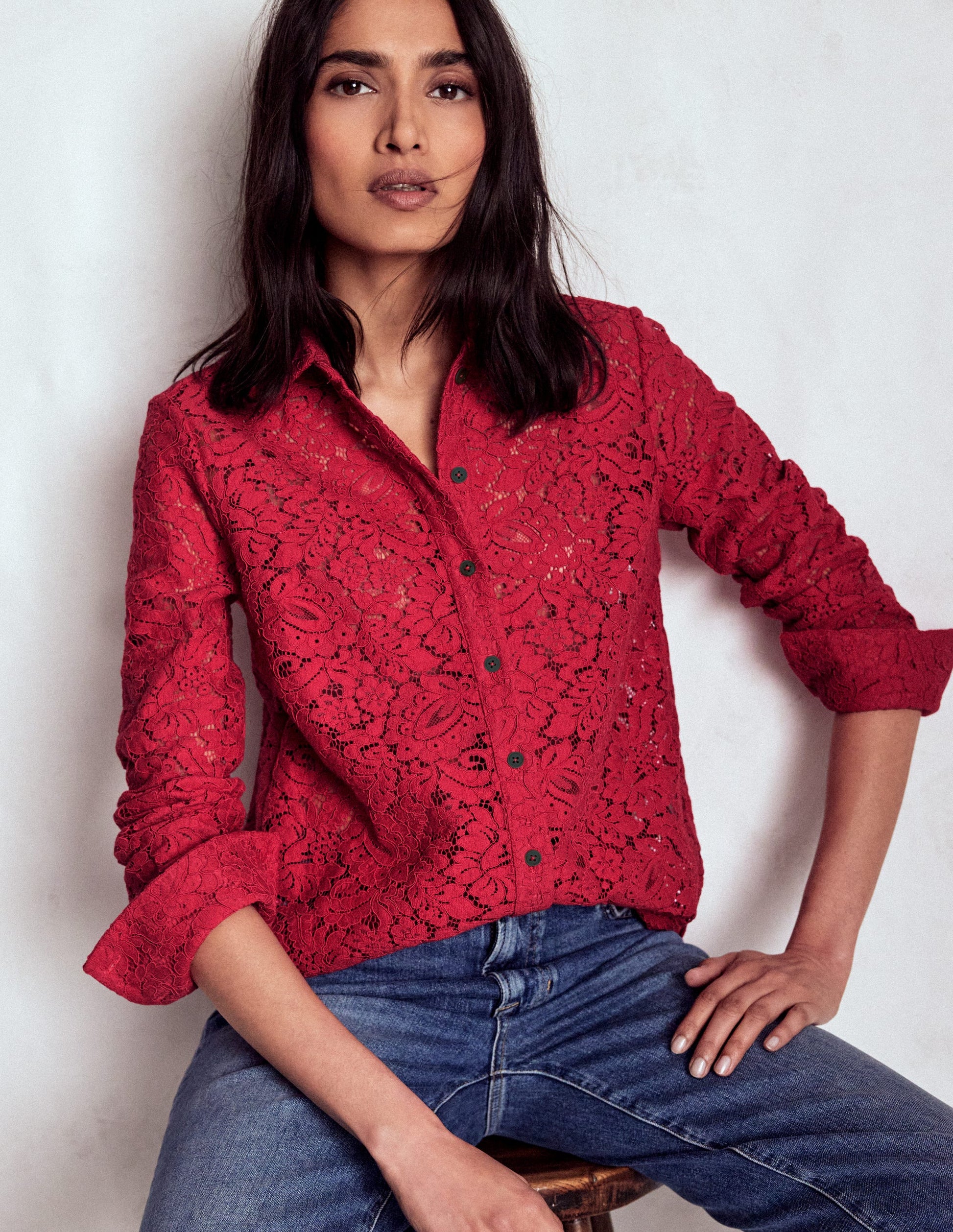 Lace Shirt-Rumba Red-2