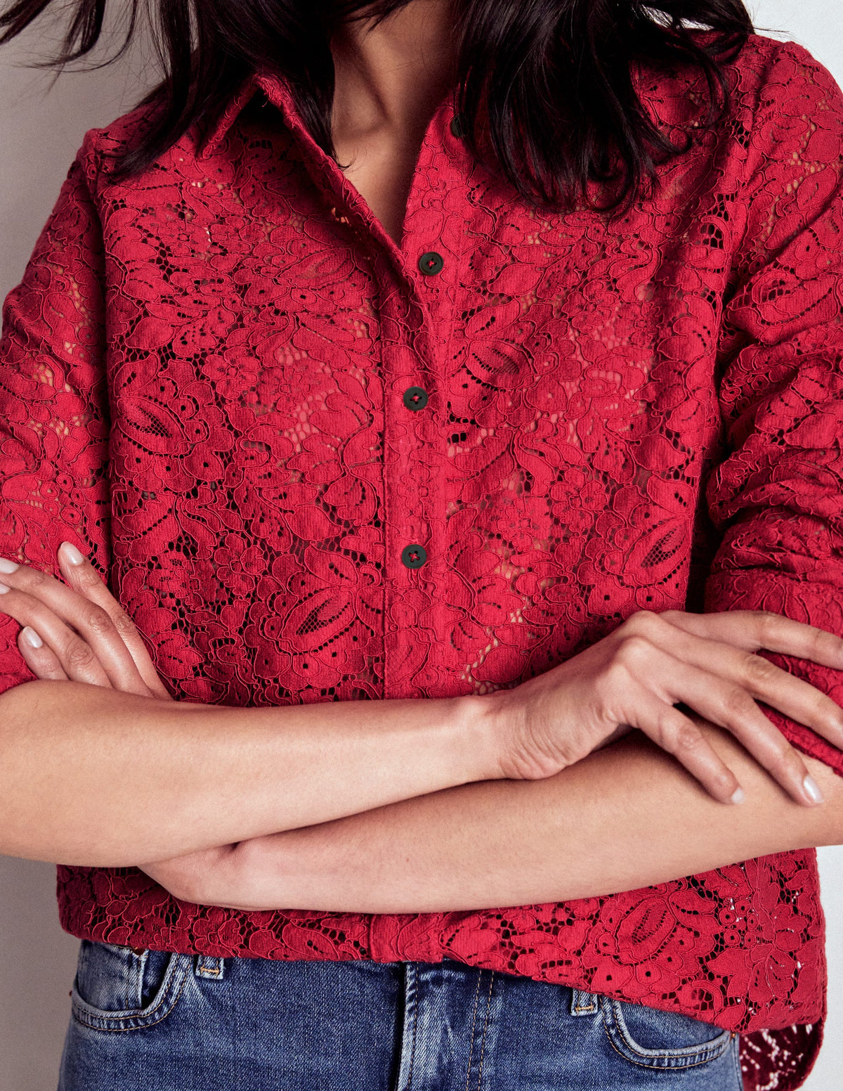 Lace Shirt-Rumba Red - Image 2
