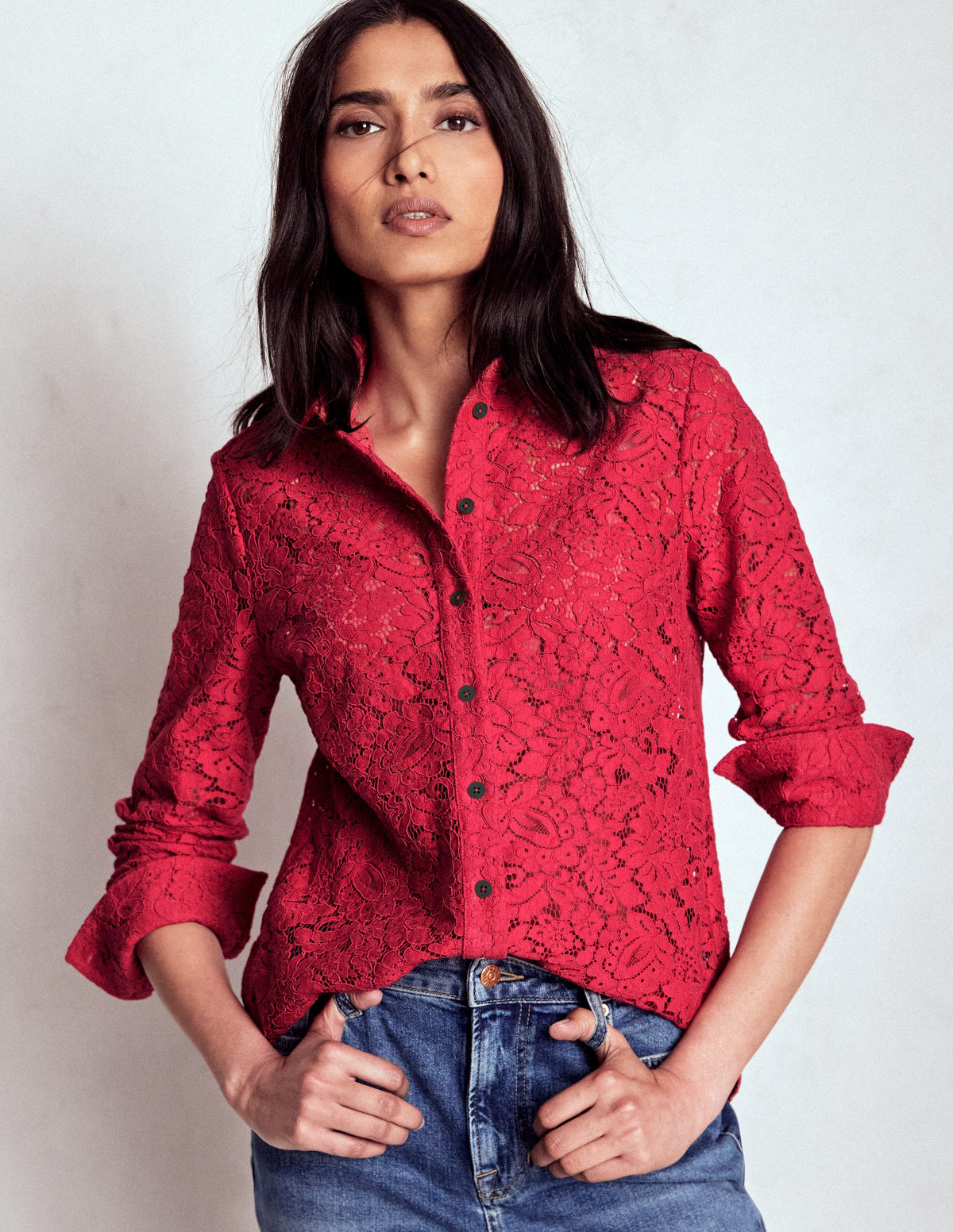 Lace Shirt-Rumba Red - Image 5
