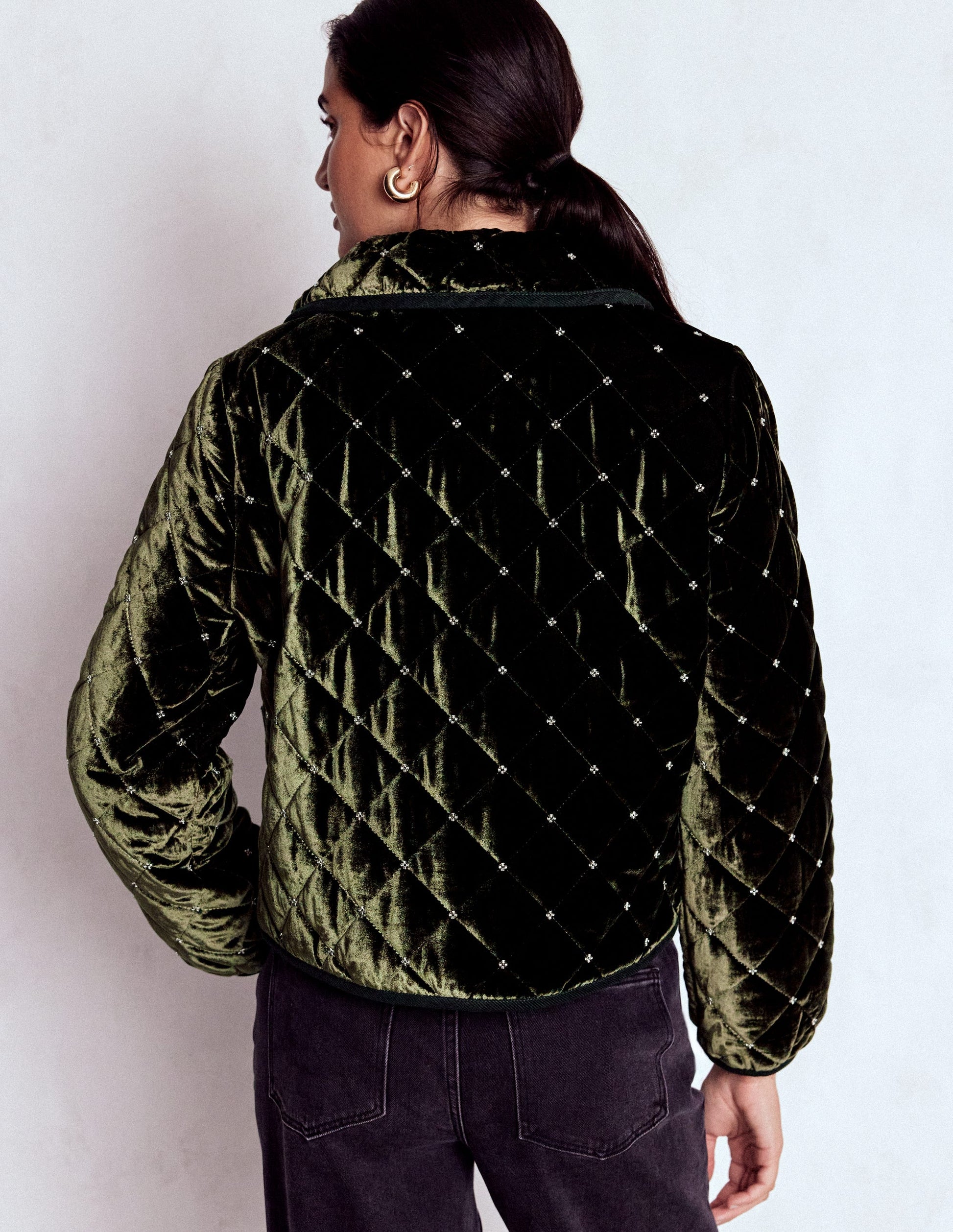 Fitzrovia Quilted Jacket-Kale Leaf, Beads-4