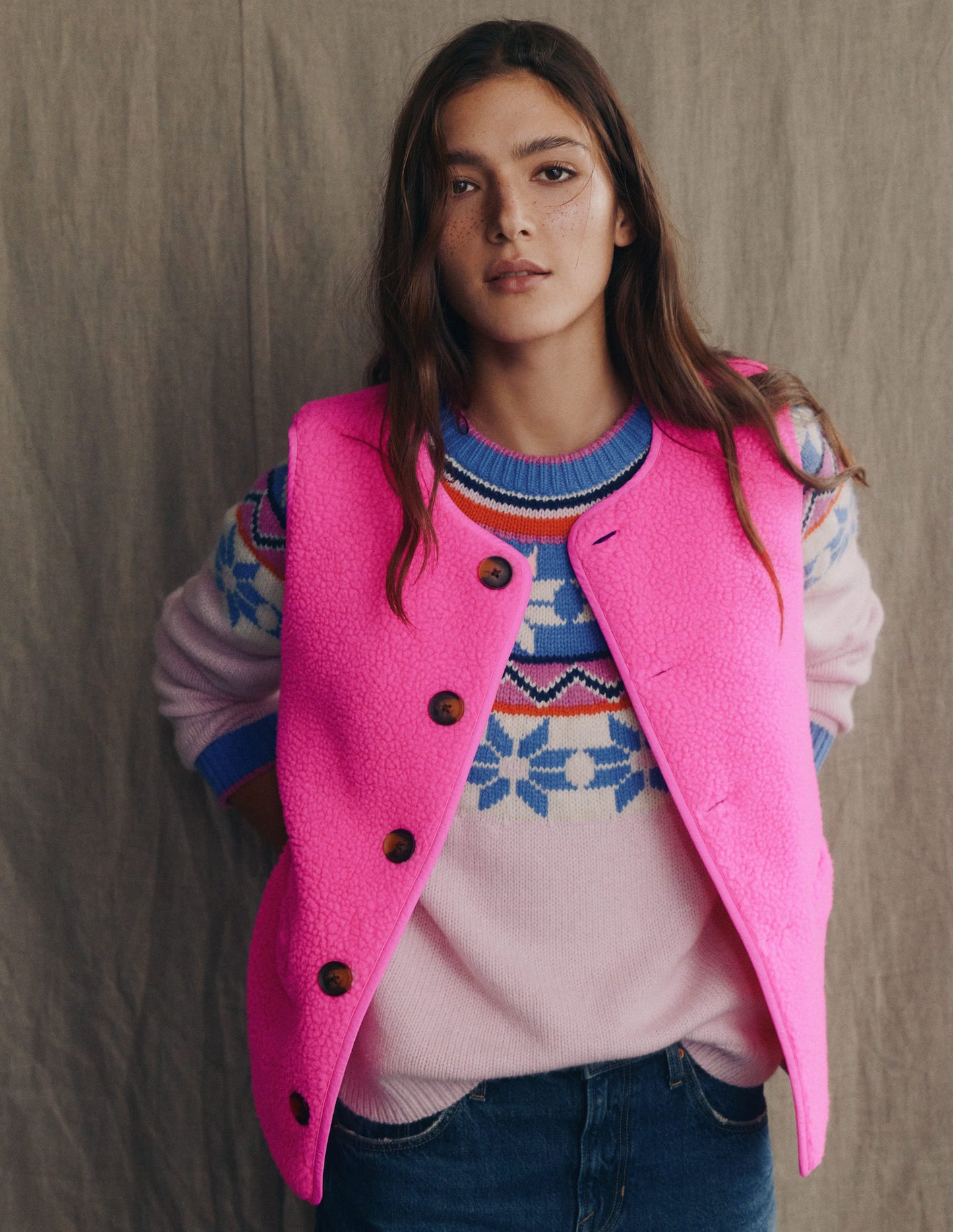 Clerkenwell Reversible Gilet-Pink Ribbon