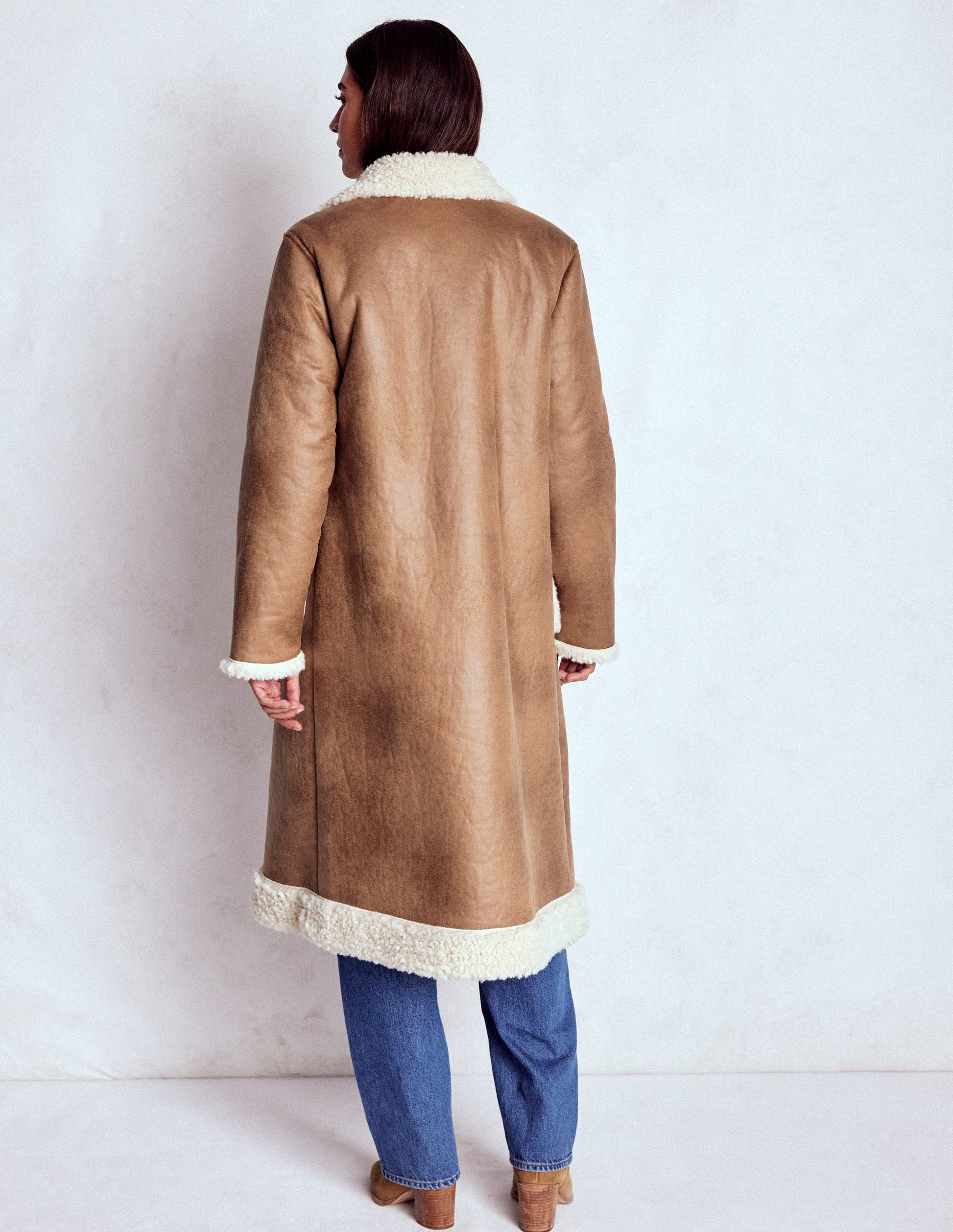 Shearling Duffle Coat-Camel, Natural Borg-4