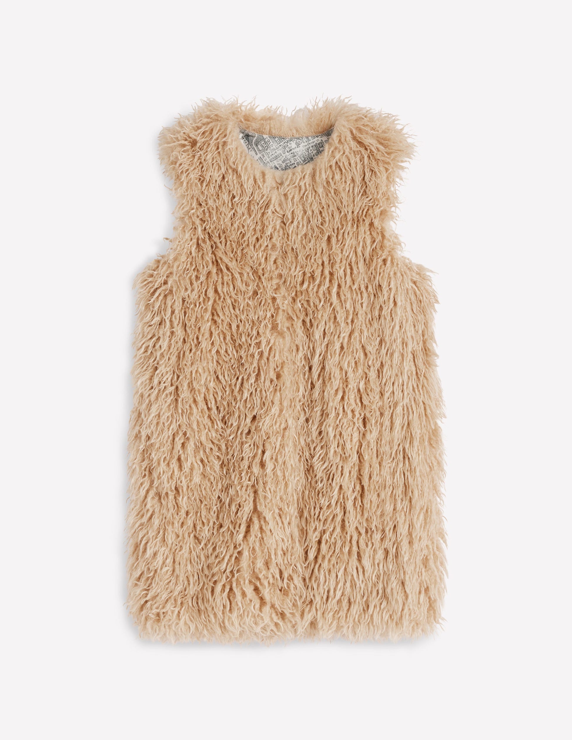 Faux Fur Long Gilet-Sand Dune, Fur-8