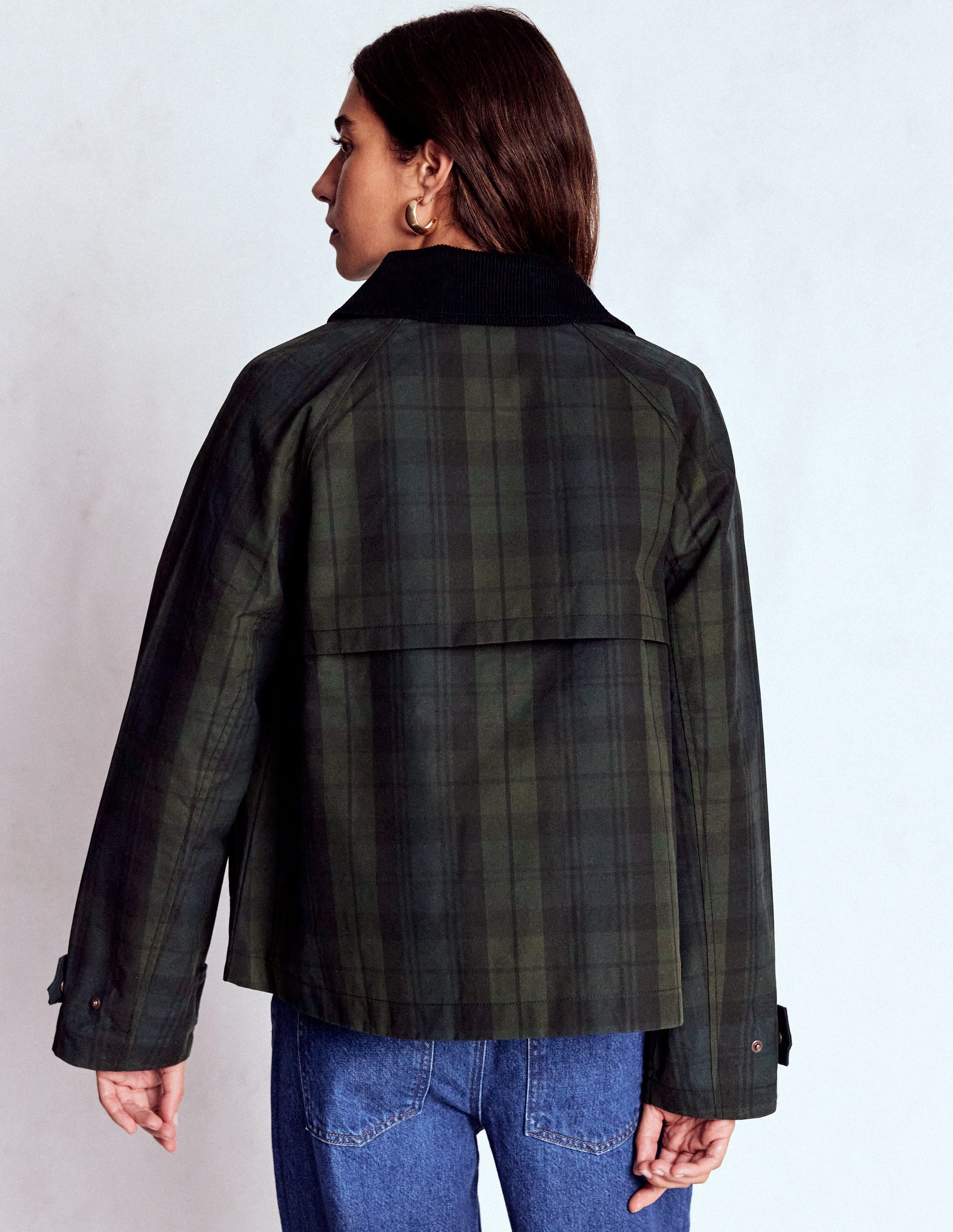 Raglan Wax Jacket-BLACKWATCH - Image 3