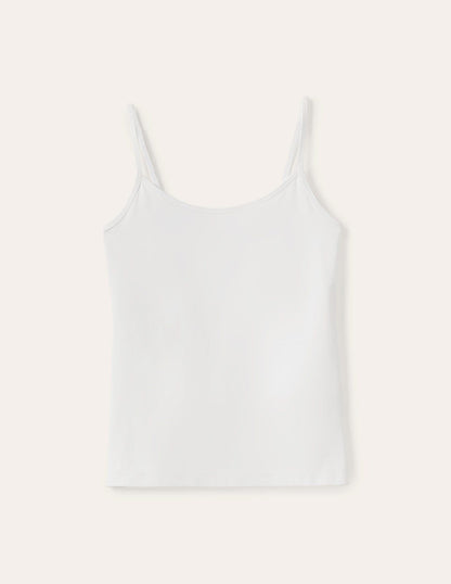 Plain Cami Top-White-5