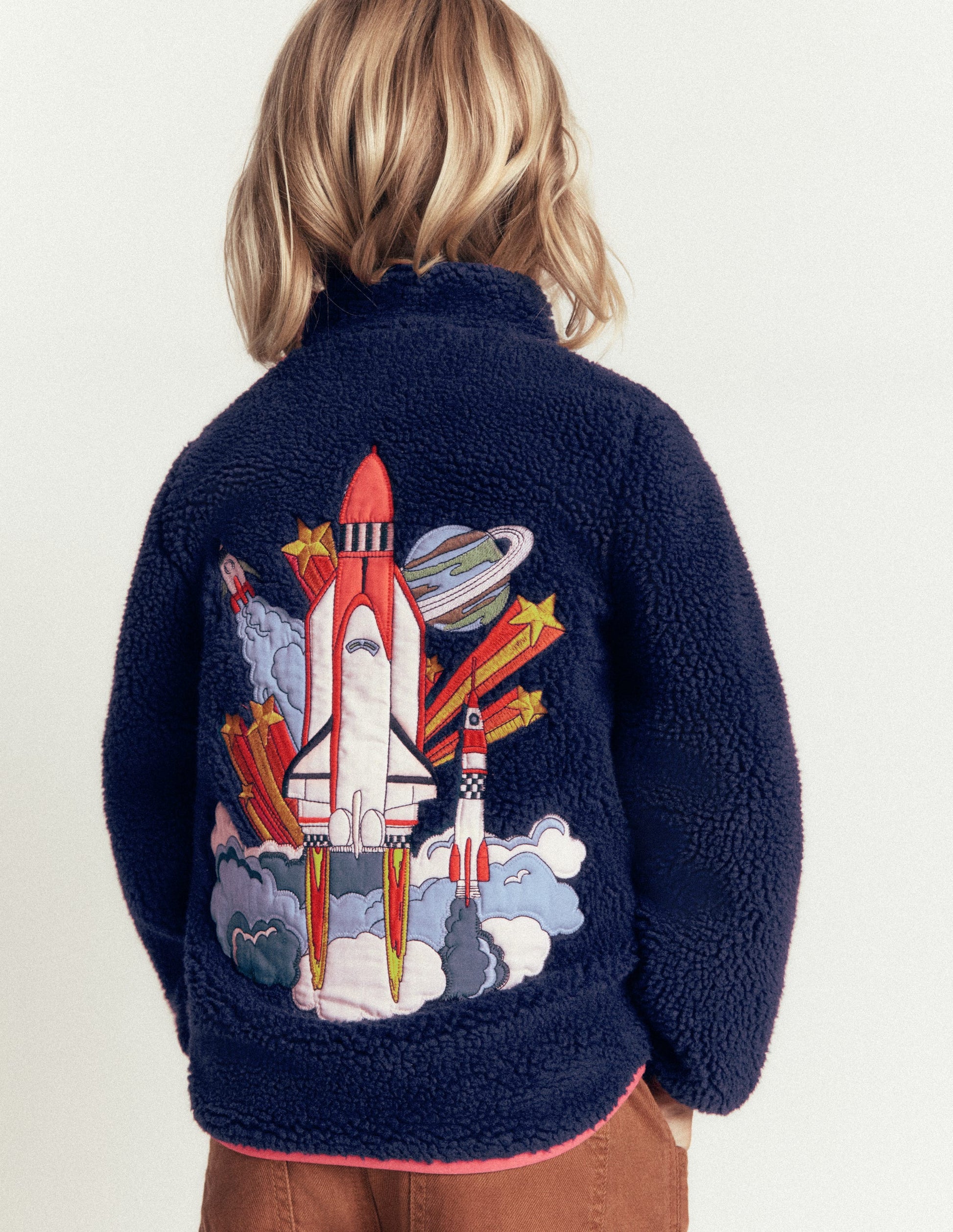 Cosy Borg Jacket-College Navy Space-1