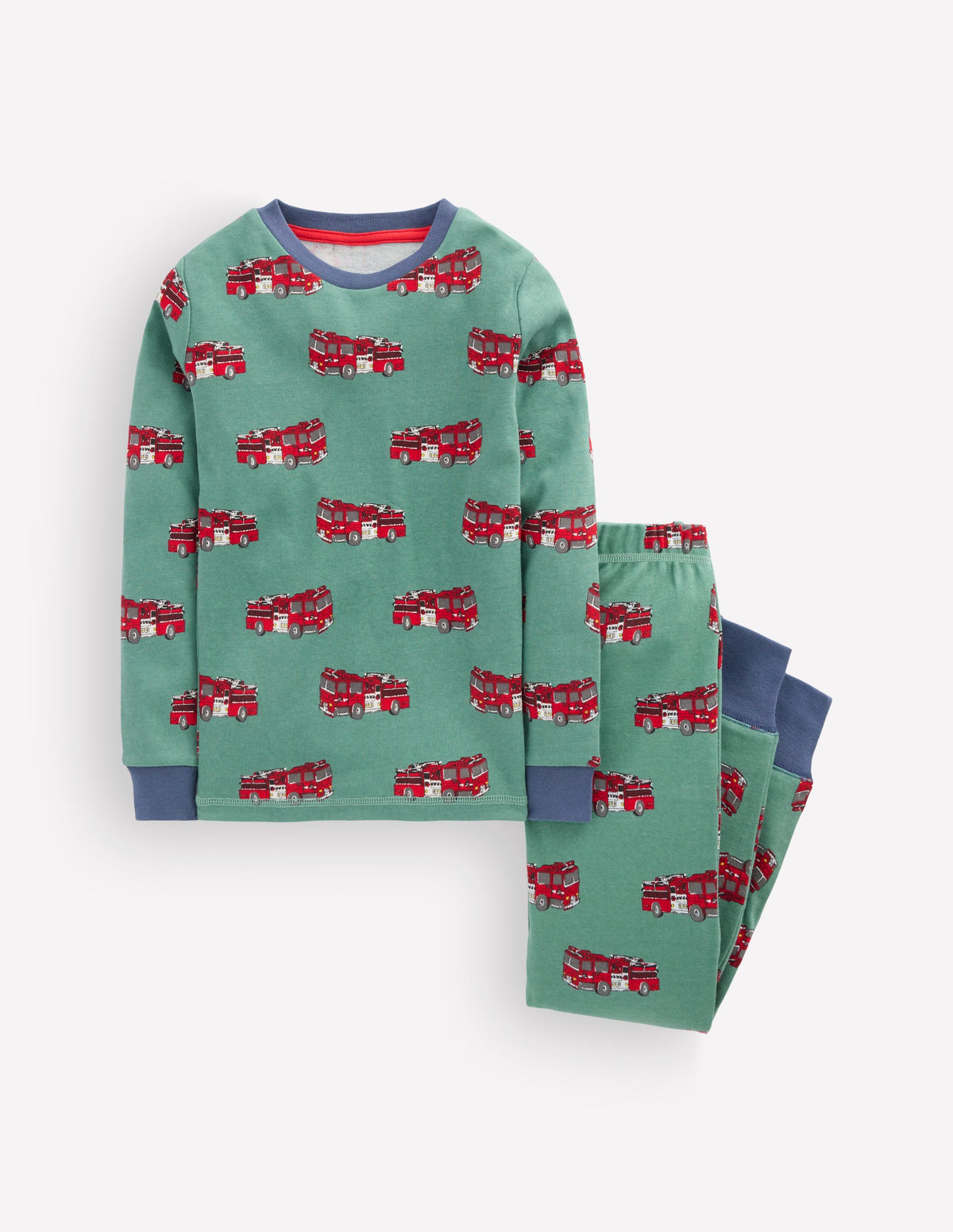Snug Long John Pyjamas-Fire Trucks-1