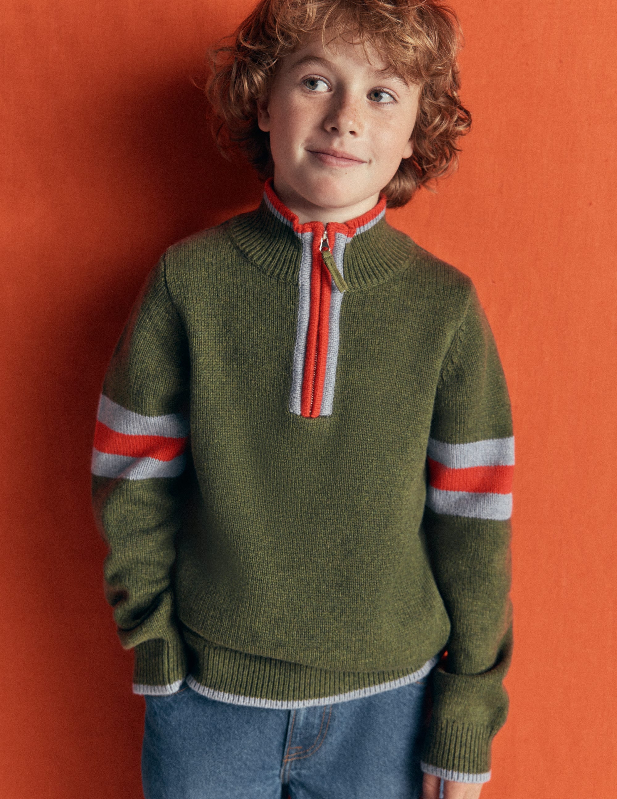 Heritage Half-Zip Jumper-Chive Marl - Image 2