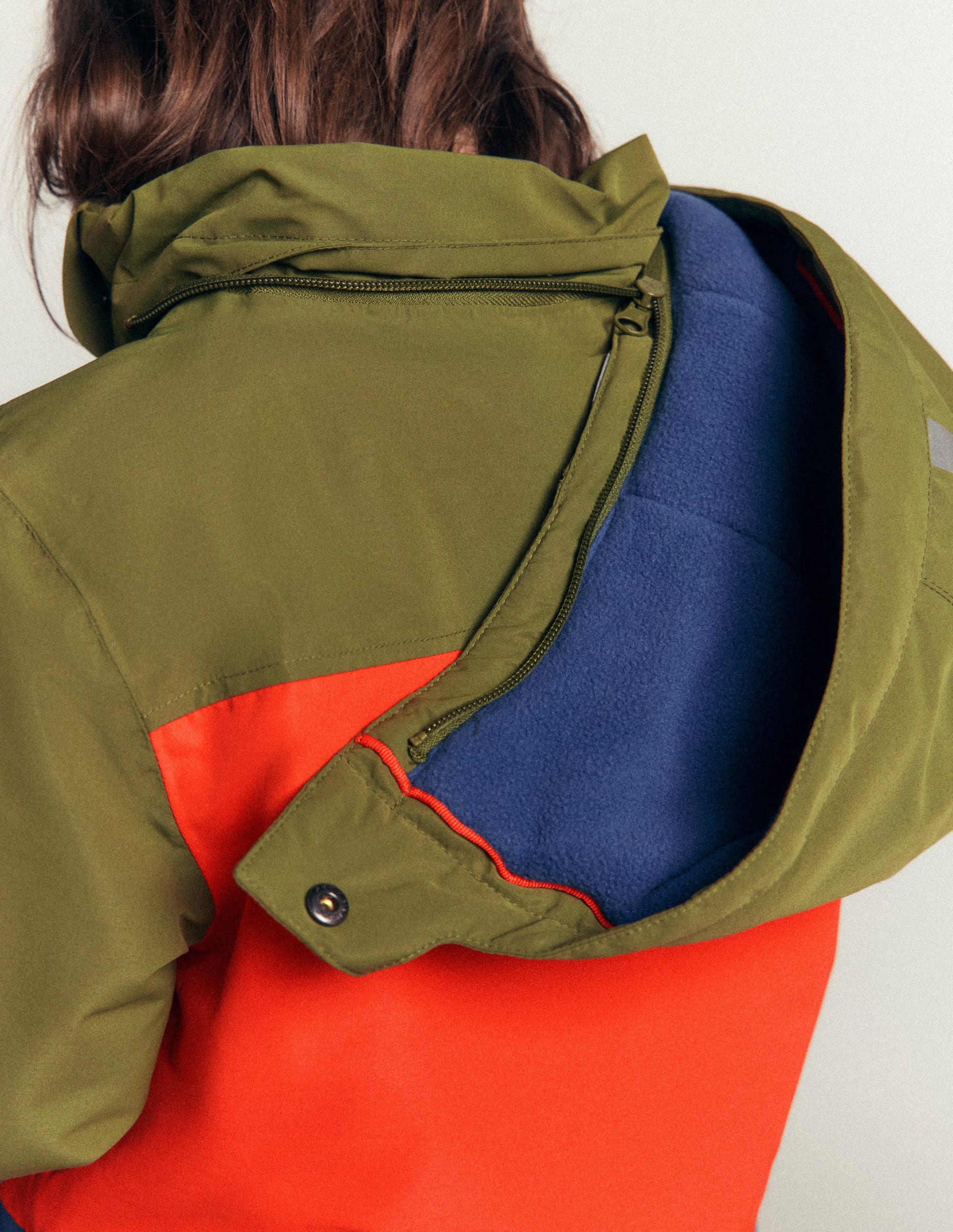 All-weather Waterproof Coat-Khaki Colour Block-3