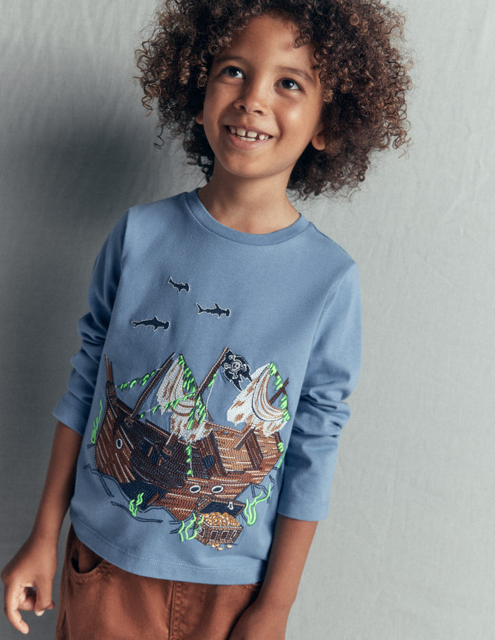 Glow Superstitch T-shirt-Blue Aura Shipwreck
