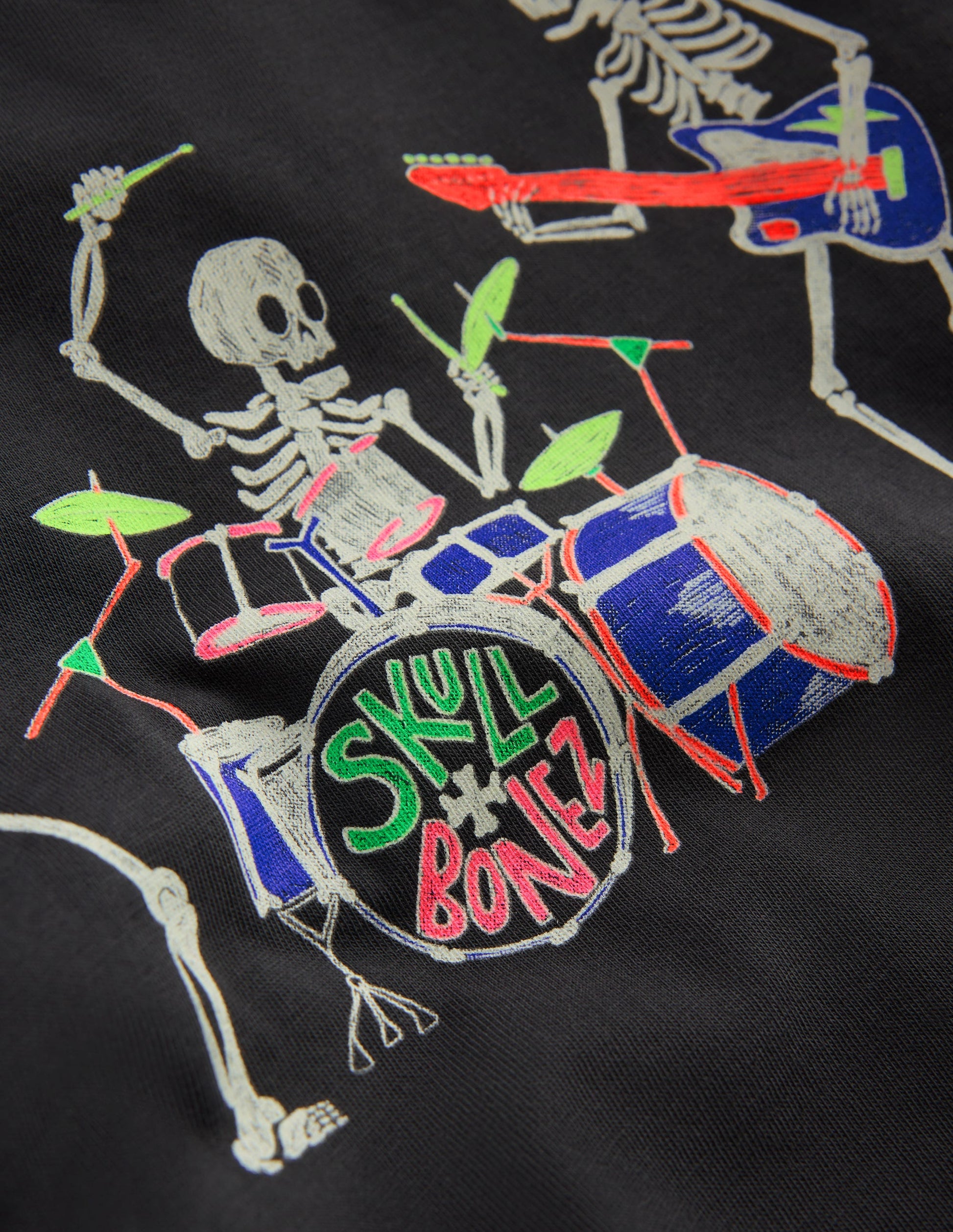Long Sleeve Glow T-shirt-Shadow Grey, Skeleton Band-3