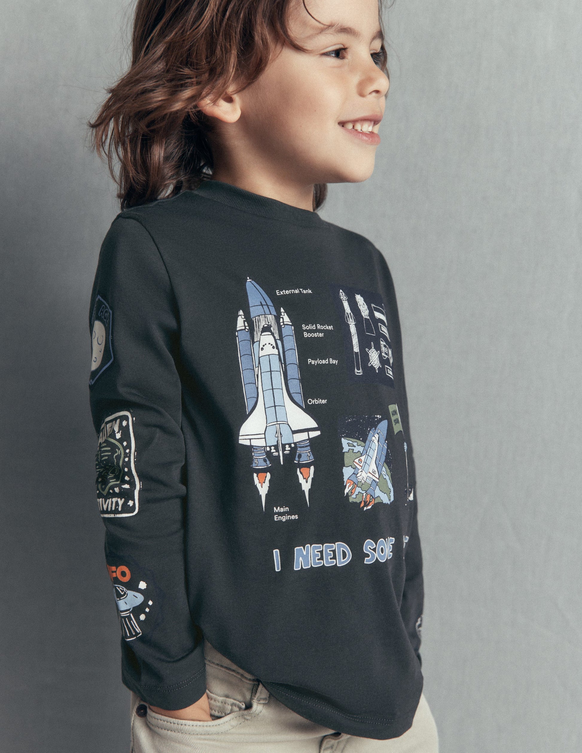 Long Sleeve Glow T-shirt-Warm Grey, Space-2