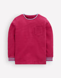 Cosy Mid-weight T-shirt-Sweet Cherry / French Blue