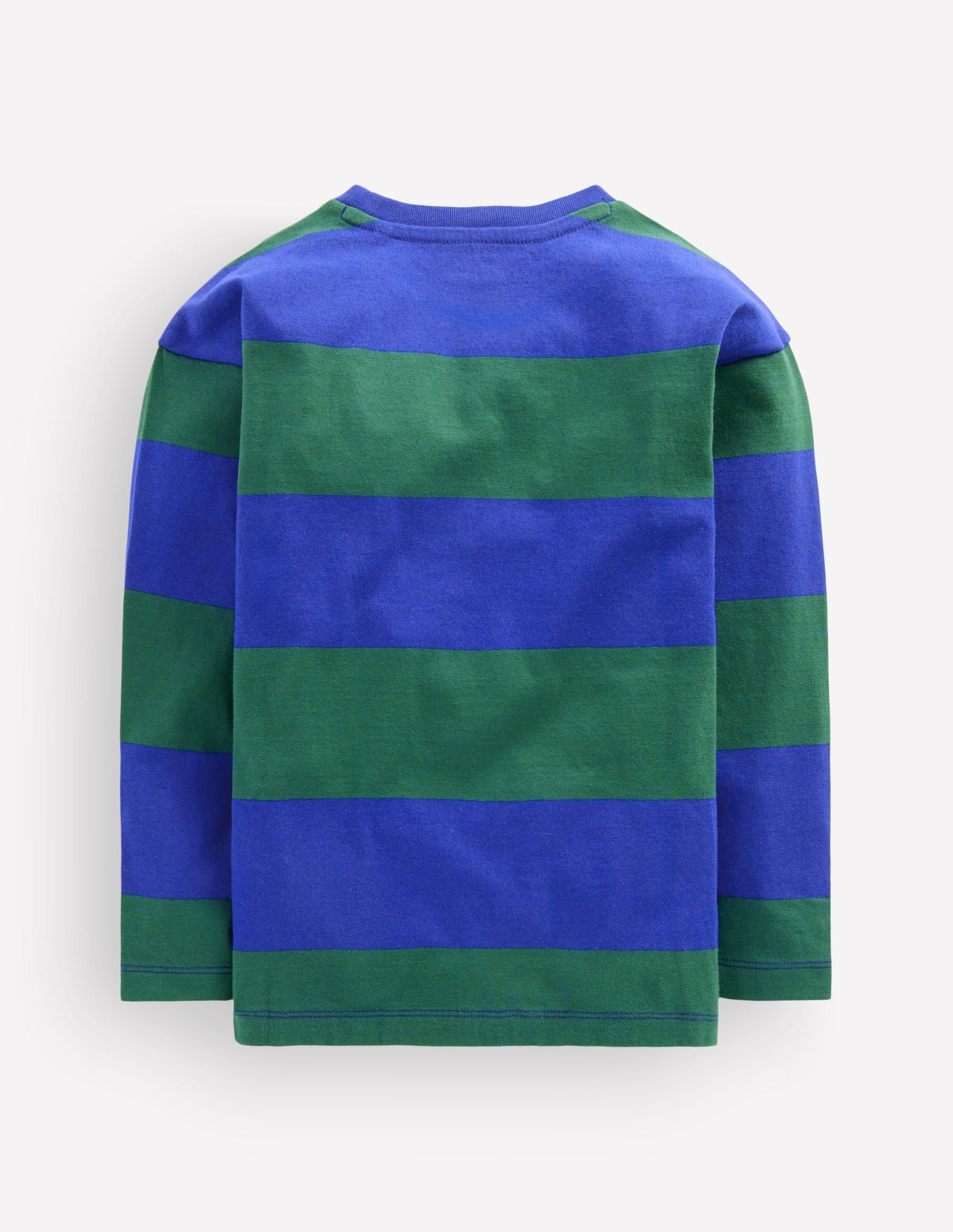 Long Sleeve Badge T-shirt-Blue stripe-3