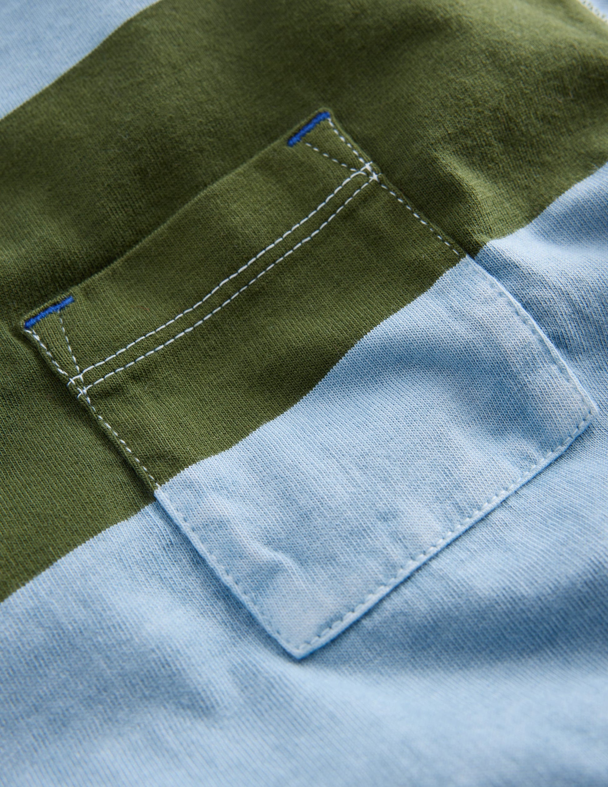 Garment Dye Relaxed T-shirt-French Blue / Brunswick Green-3