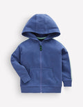 Raglan Zip-through Hoodie-Denim Blue