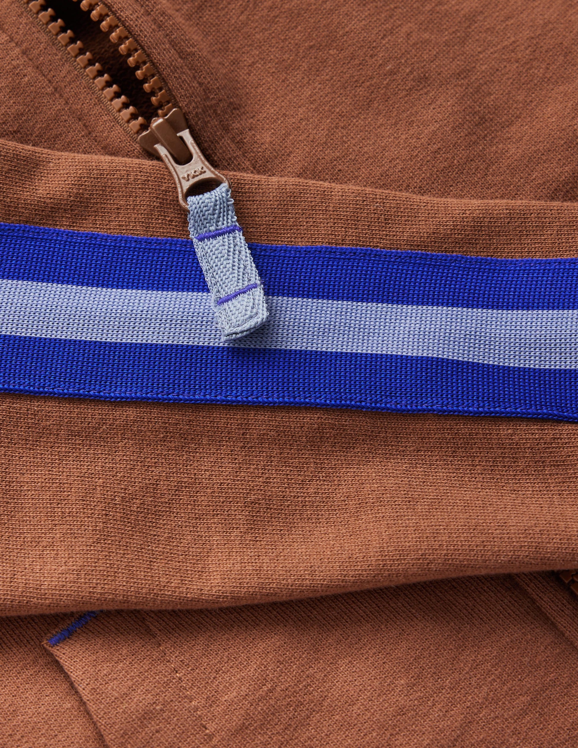 Raglan Zip-through Hoodie-Brown-3
