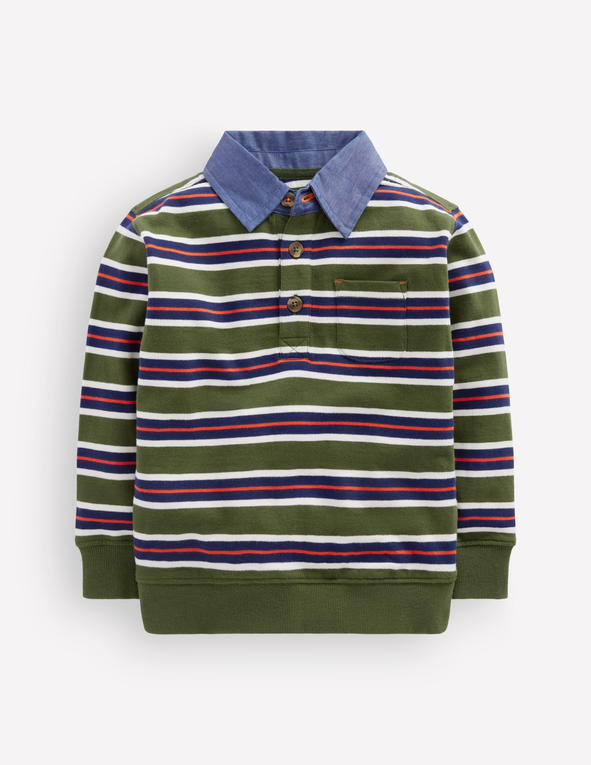 Smart Collared Sweatshirt-Brunswick Green / College Navy - Image 1