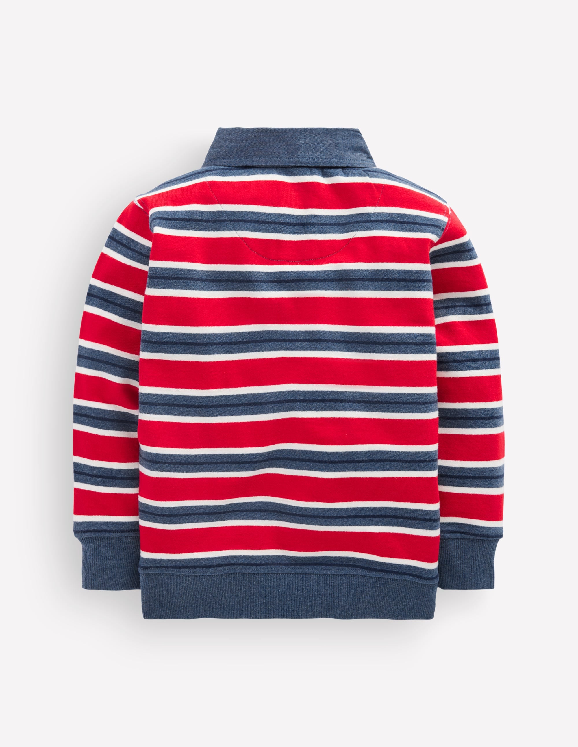 Smart Collared Sweatshirt-Blood Orange / Navy Marl - Image 3