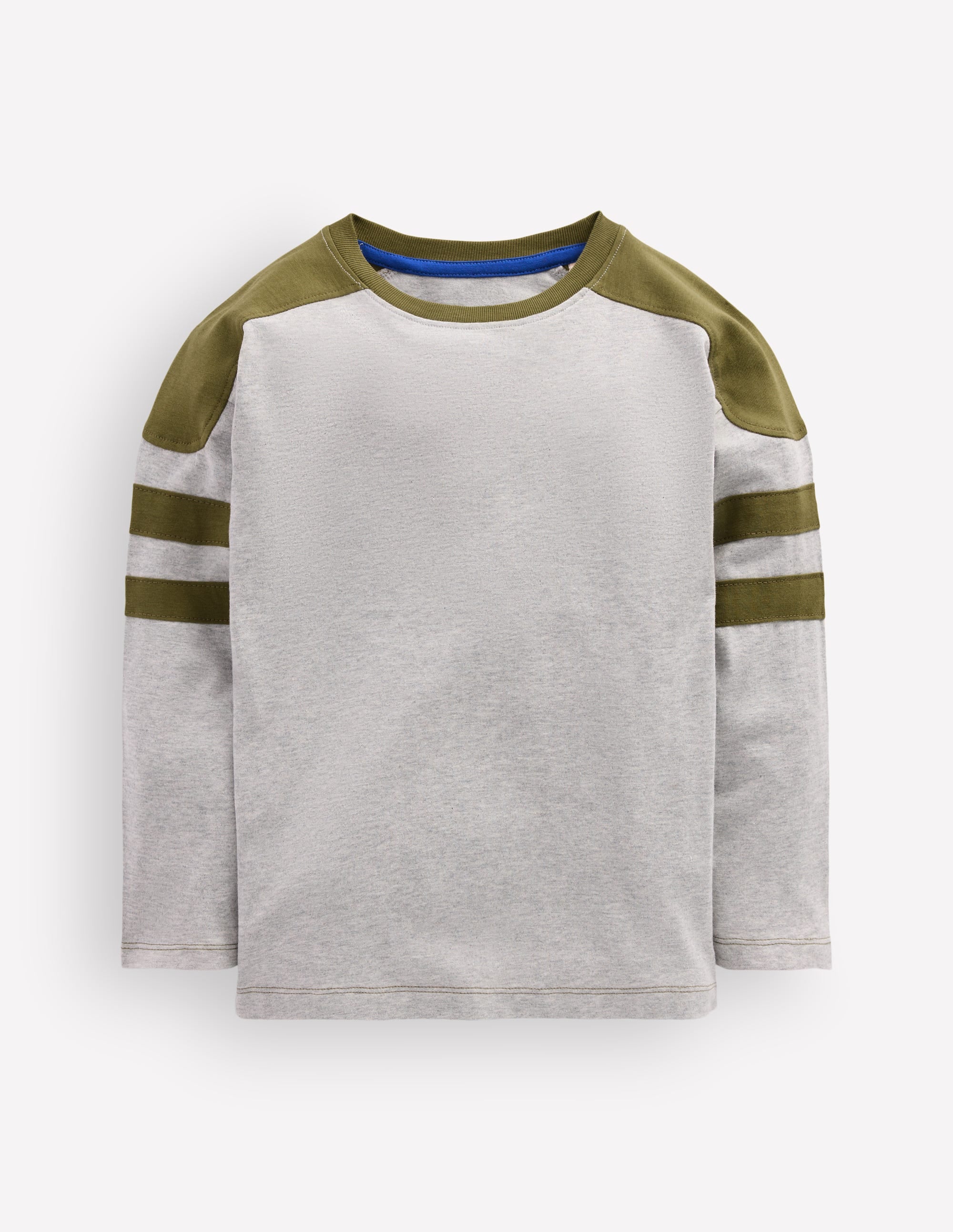 Colour Block T-shirt-Grey Marl - Image 1