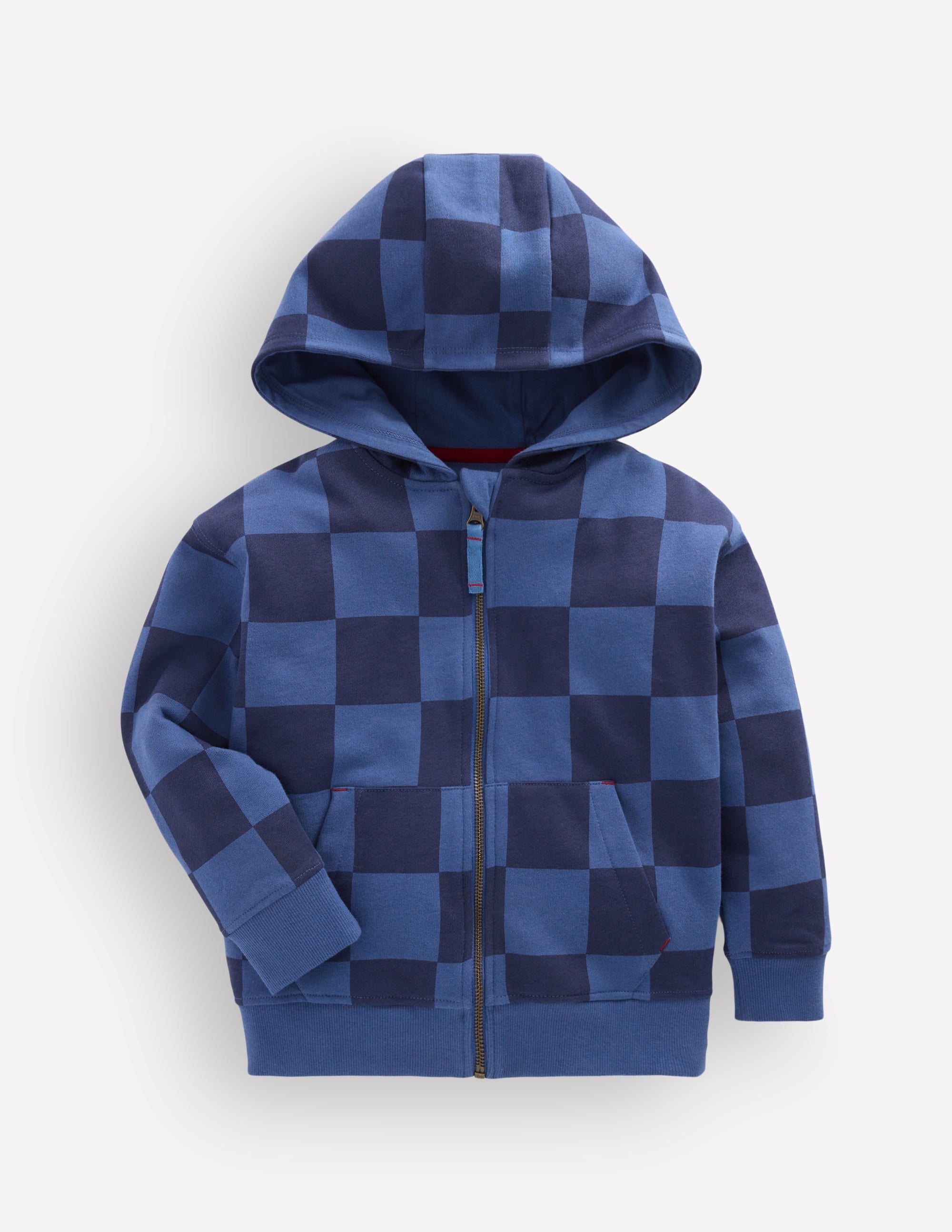 Printed Zip-through Hoodie-College Navy / True Denim - Image 2